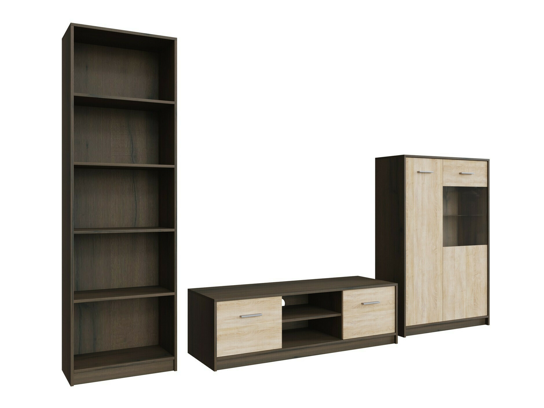 Woonkamerset Novsore 164 (Donkere eik + Sonoma eik)