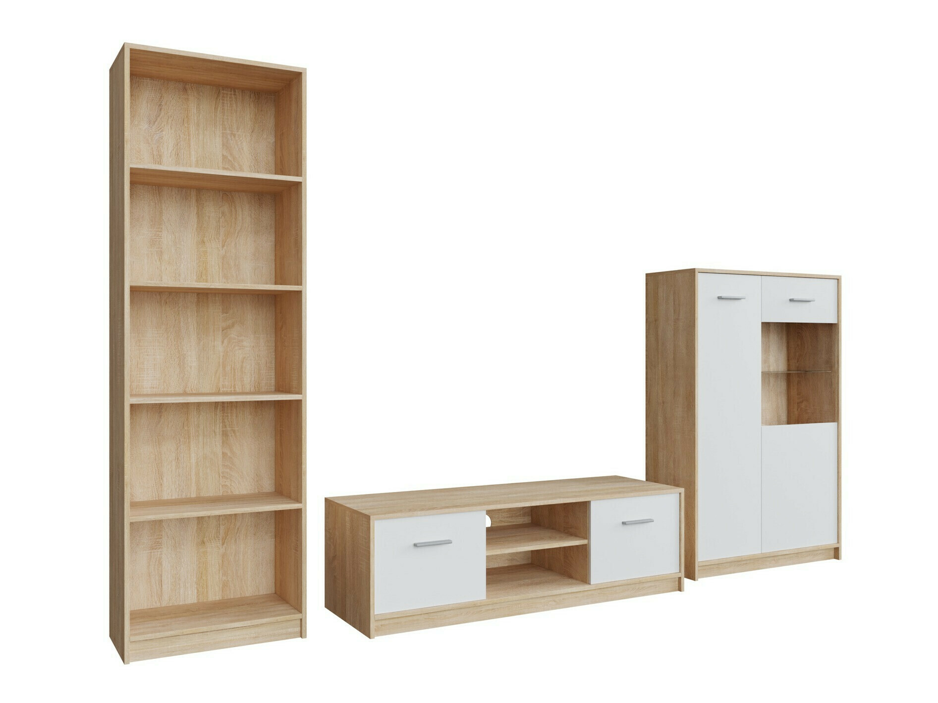 Woonkamerset Novsore 164 (Sonoma eik + Wit)