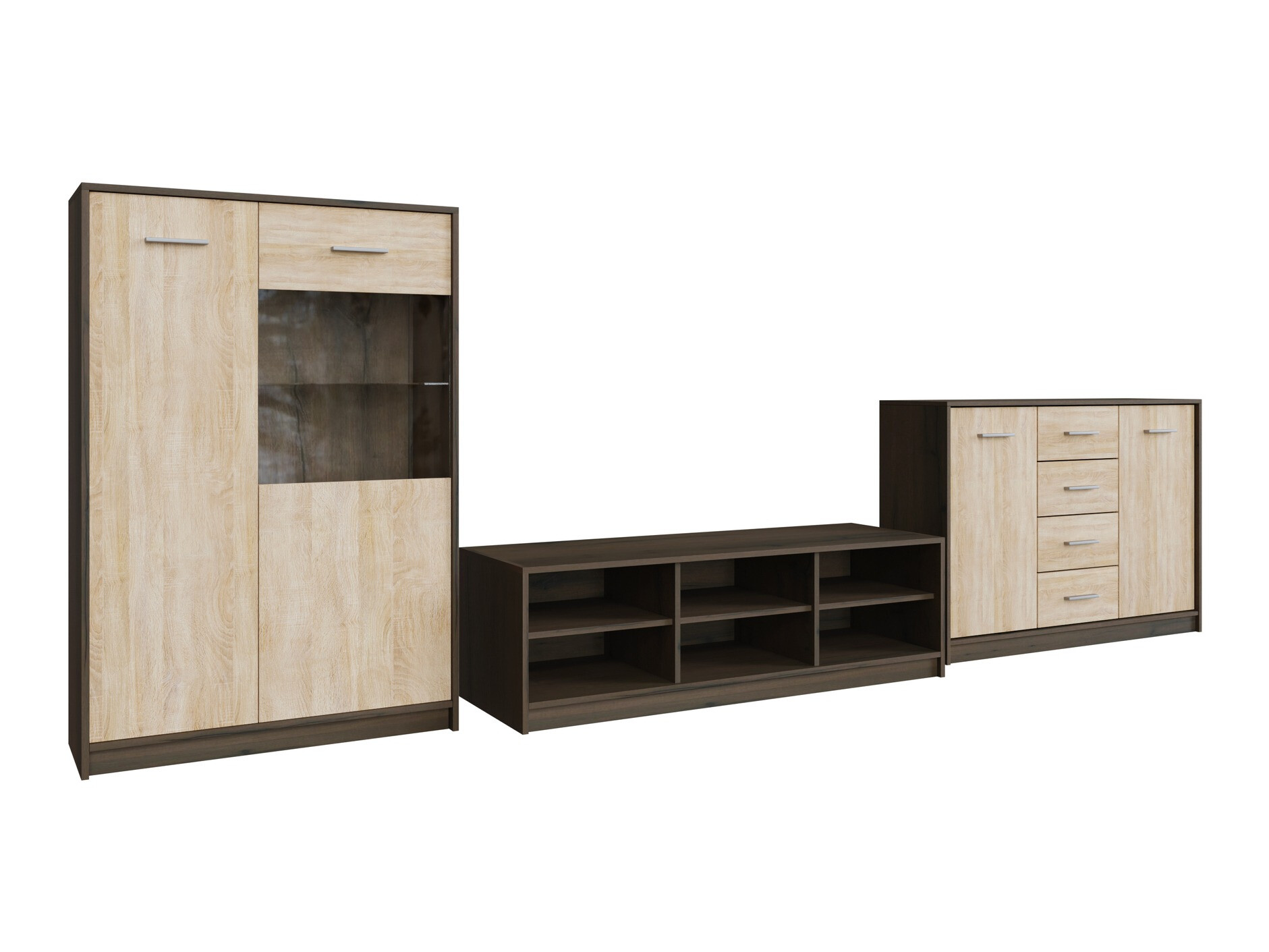 Woonkamerset Novsore 165 (Donkere eik + Sonoma eik)