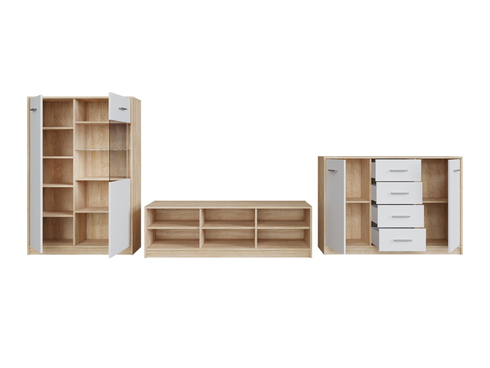 Woonkamerset Novsore 165 (Sonoma eik + Wit)