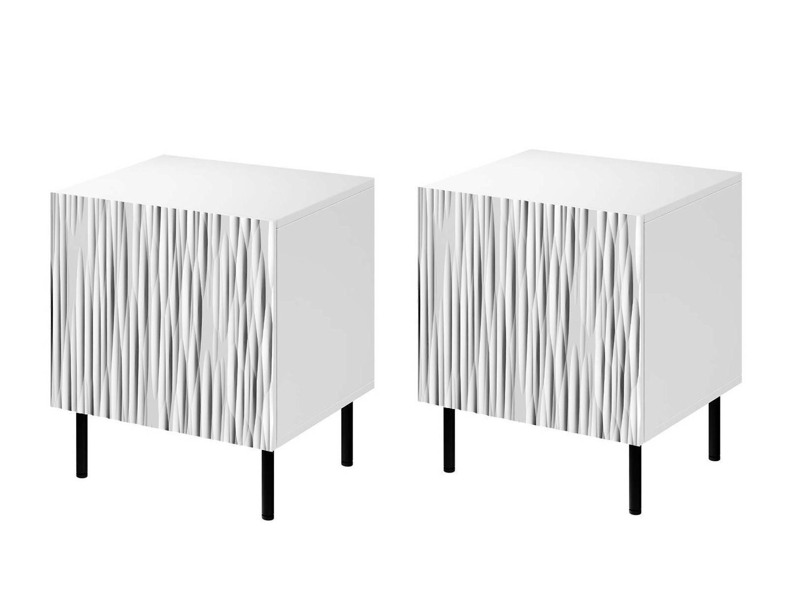 Een set nachtkastjes Lorelbo 102 (Wit + Zwart)