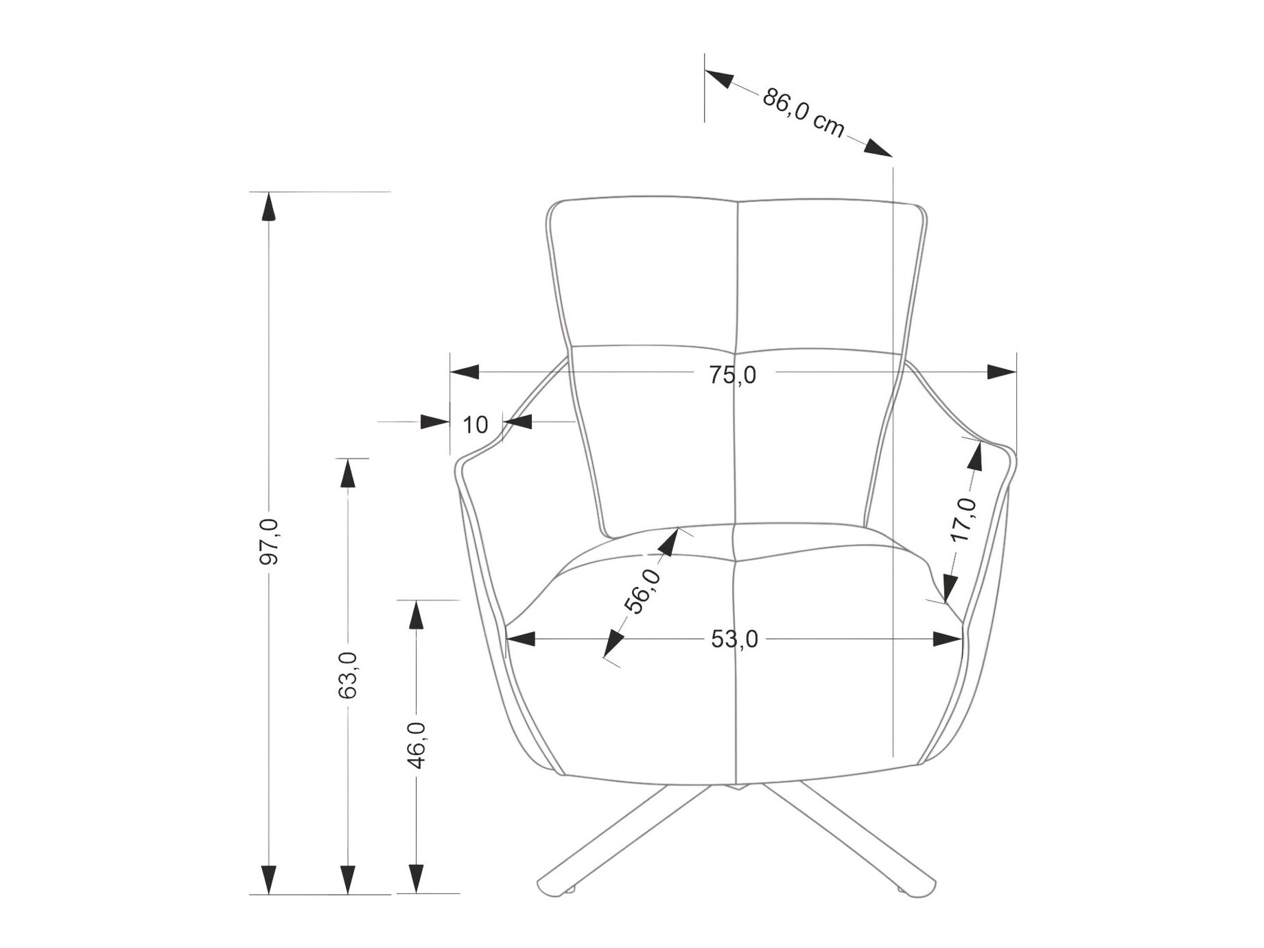 Fauteuil Houston 1928 (Grijs)