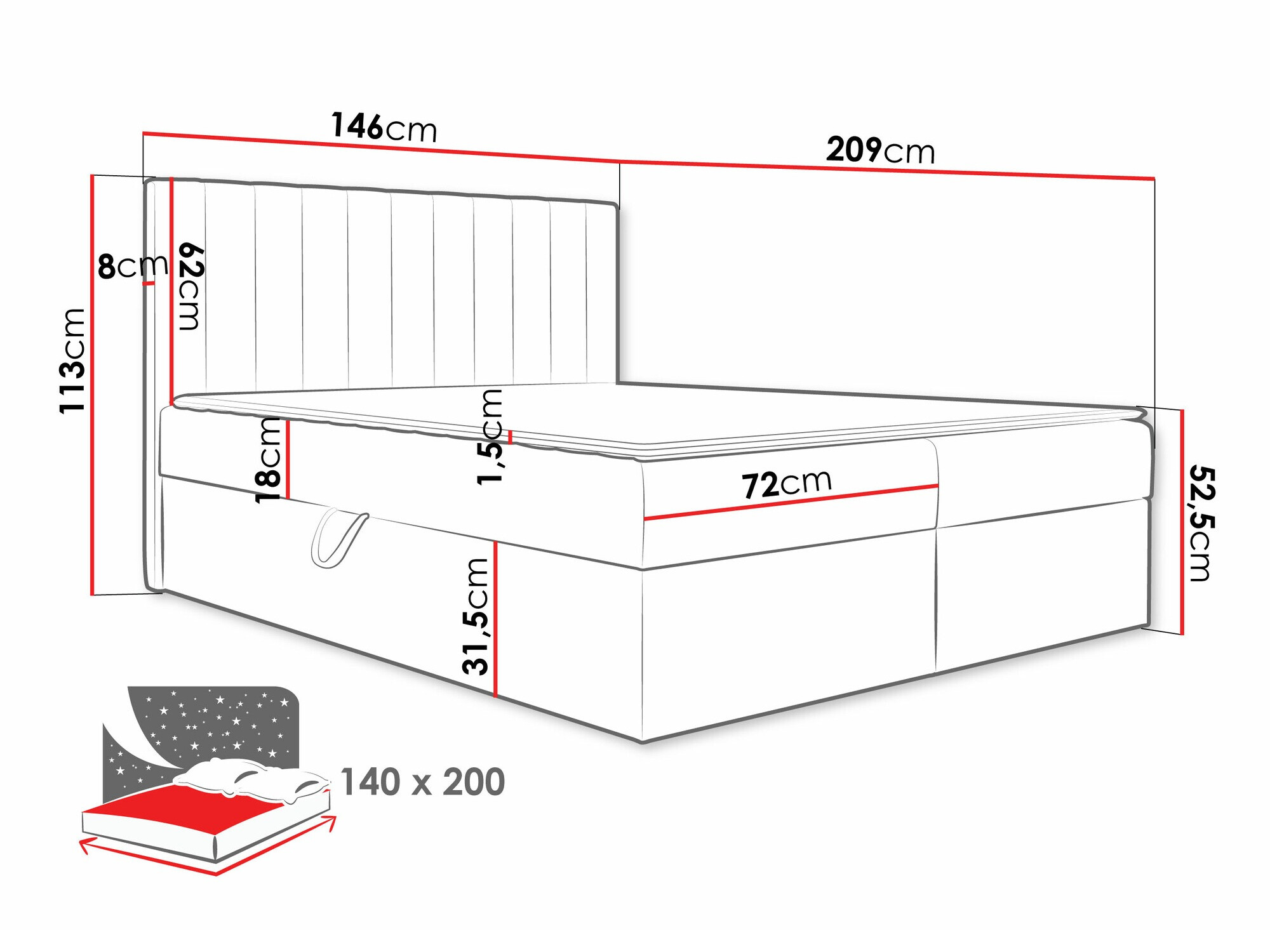 Boxspring Garland 100 (Lima 14)
