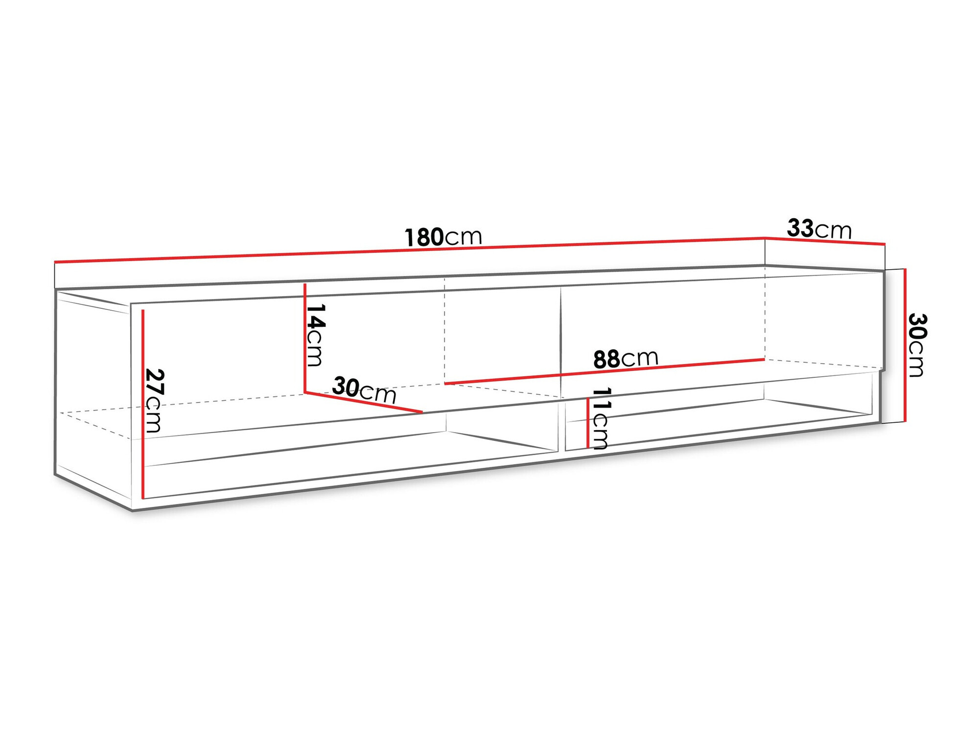TV-meubel Sarasota 119 (Grafiet + Wotan eik)