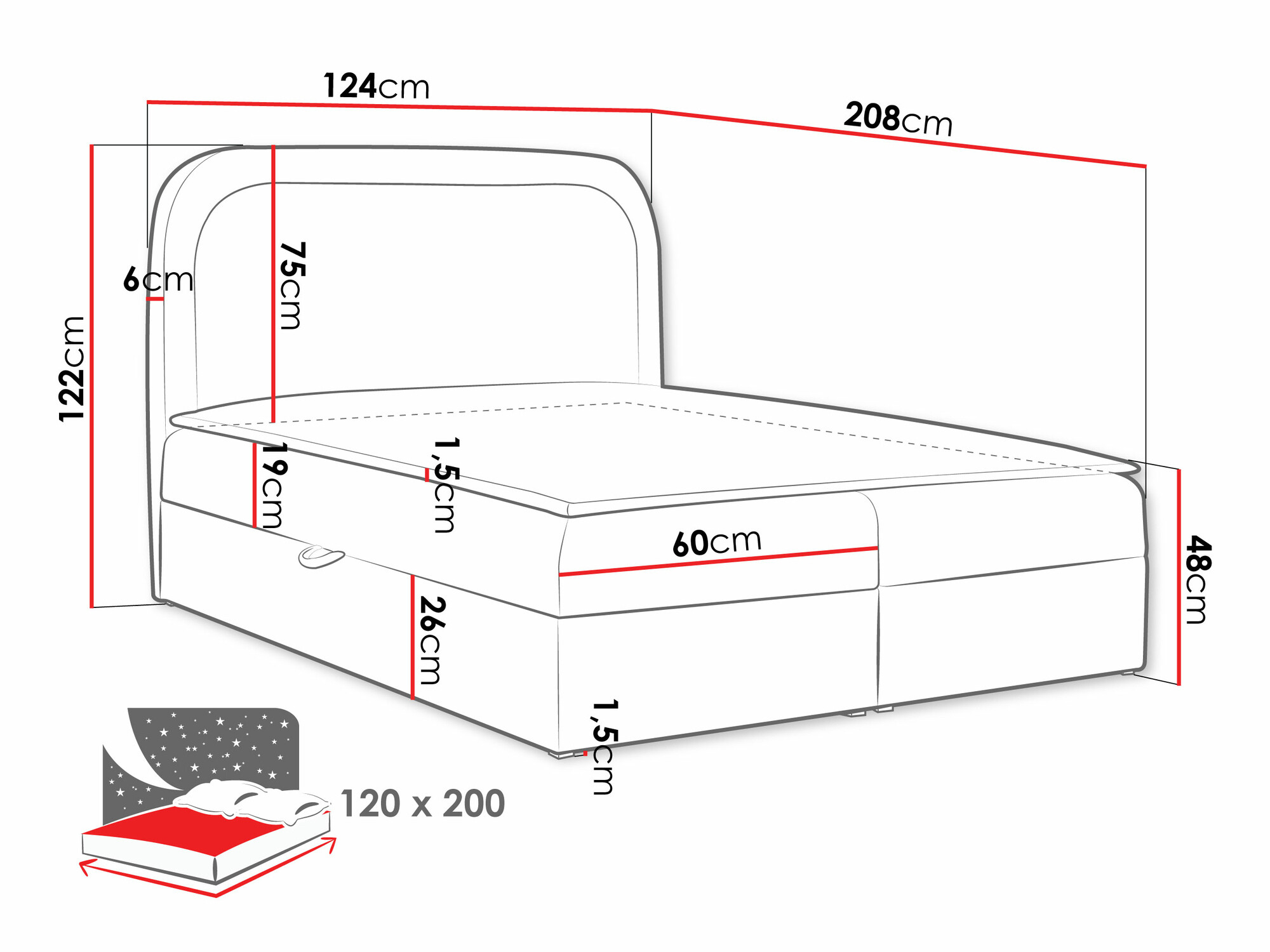 Boxspring Color (Coral 45)