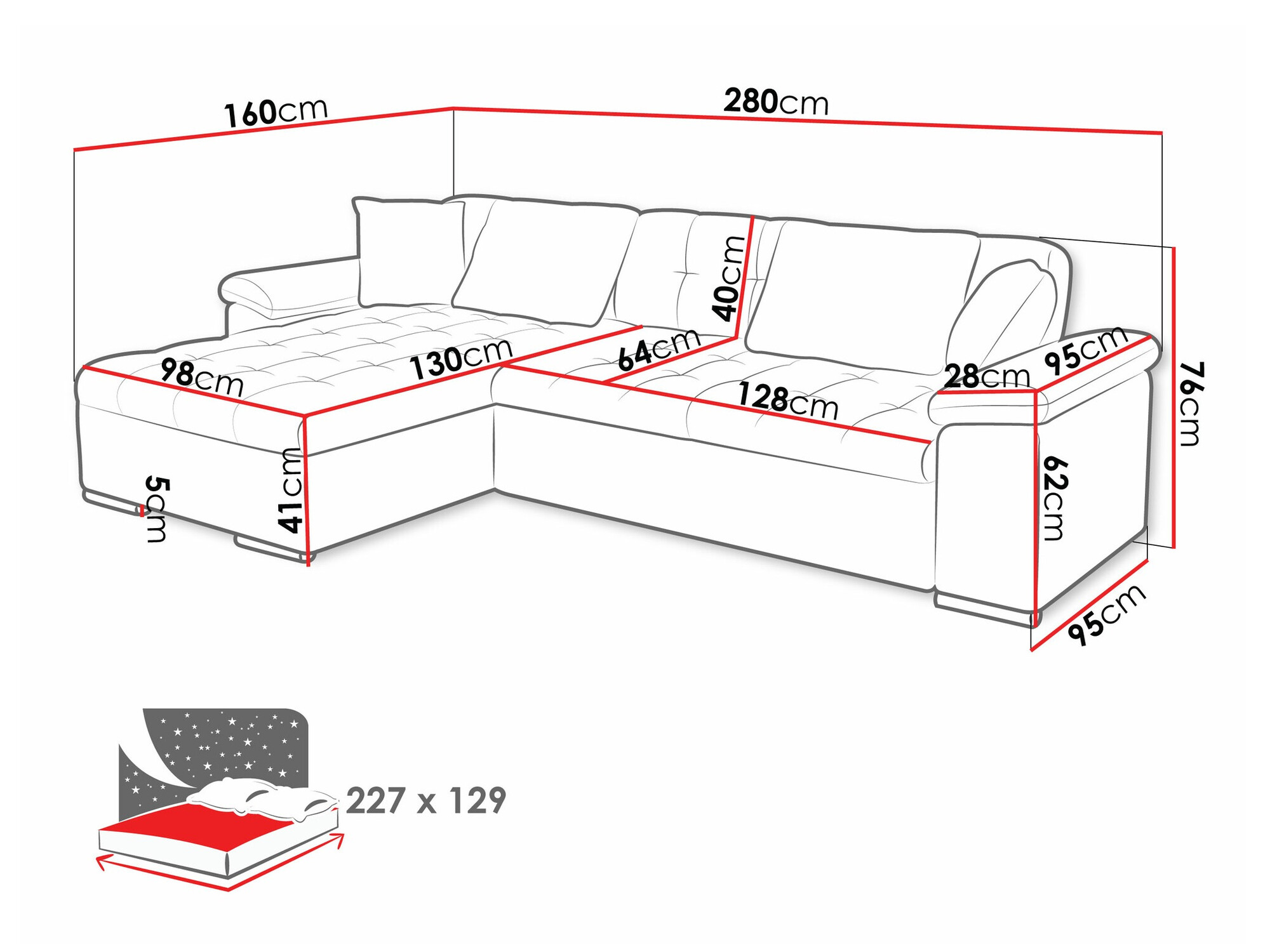 Hoekbank Comfivo 107 (Coral 45)