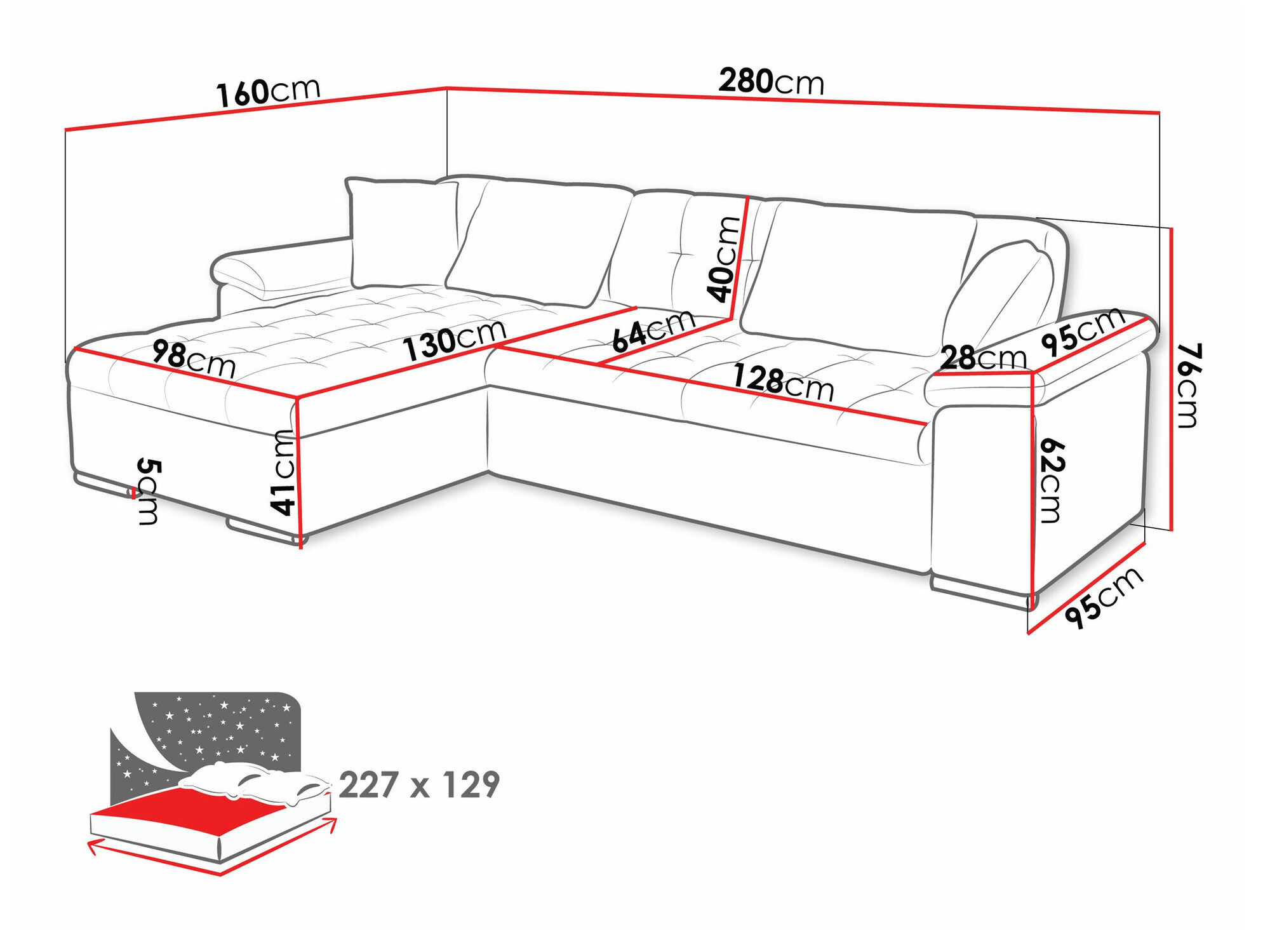 Hoekbank Comfivo 107 (Coral 45)