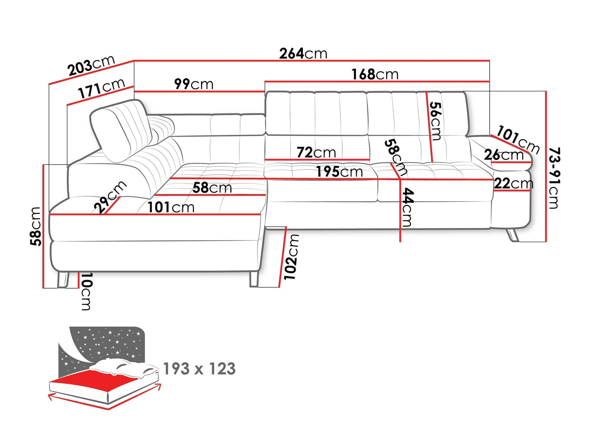 Hoekbank Comfivo Agnus (Boucle Abriamo 10)