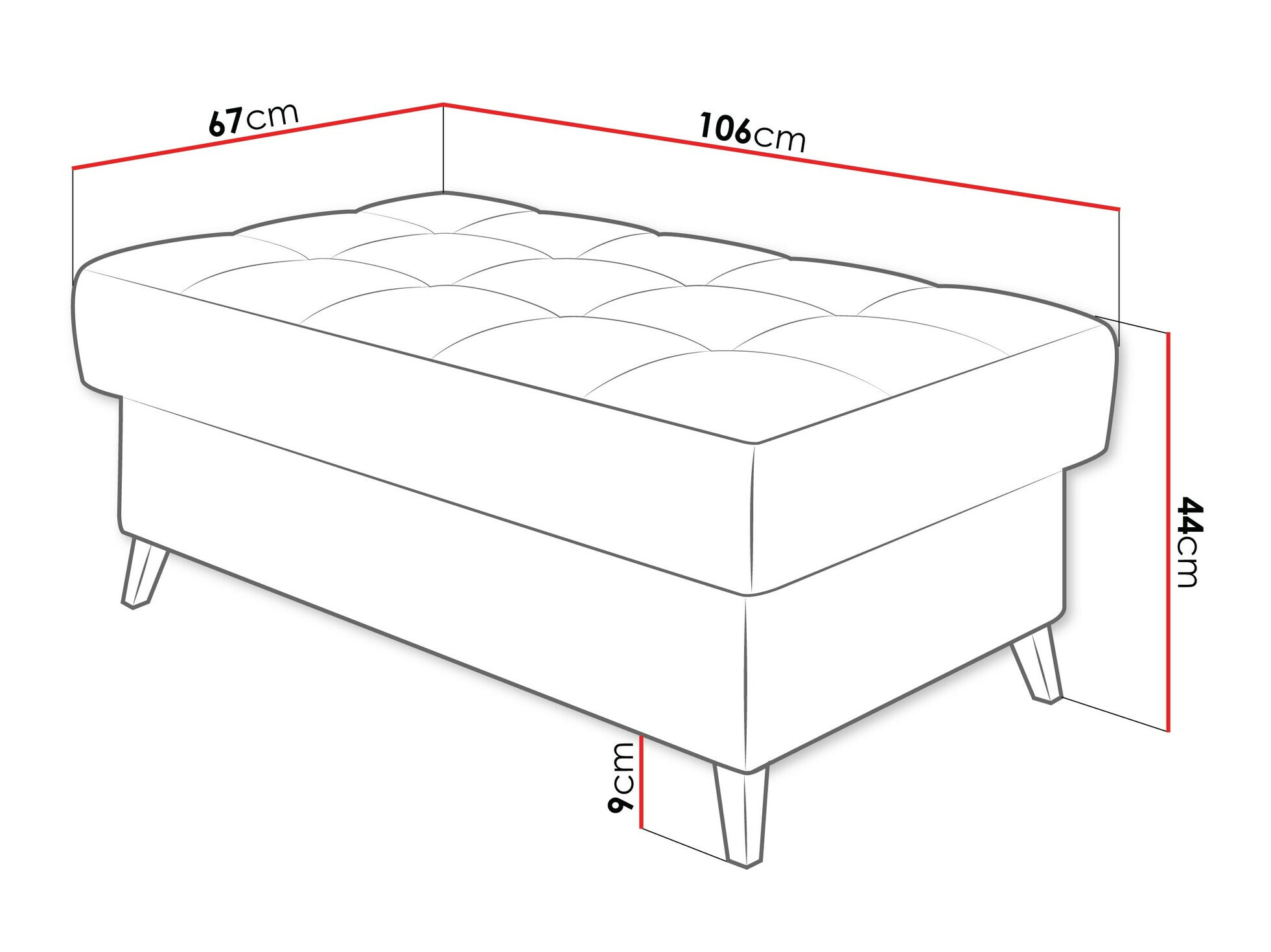 Gestoffeerde hocker Comfivo 236 (Wave 05)