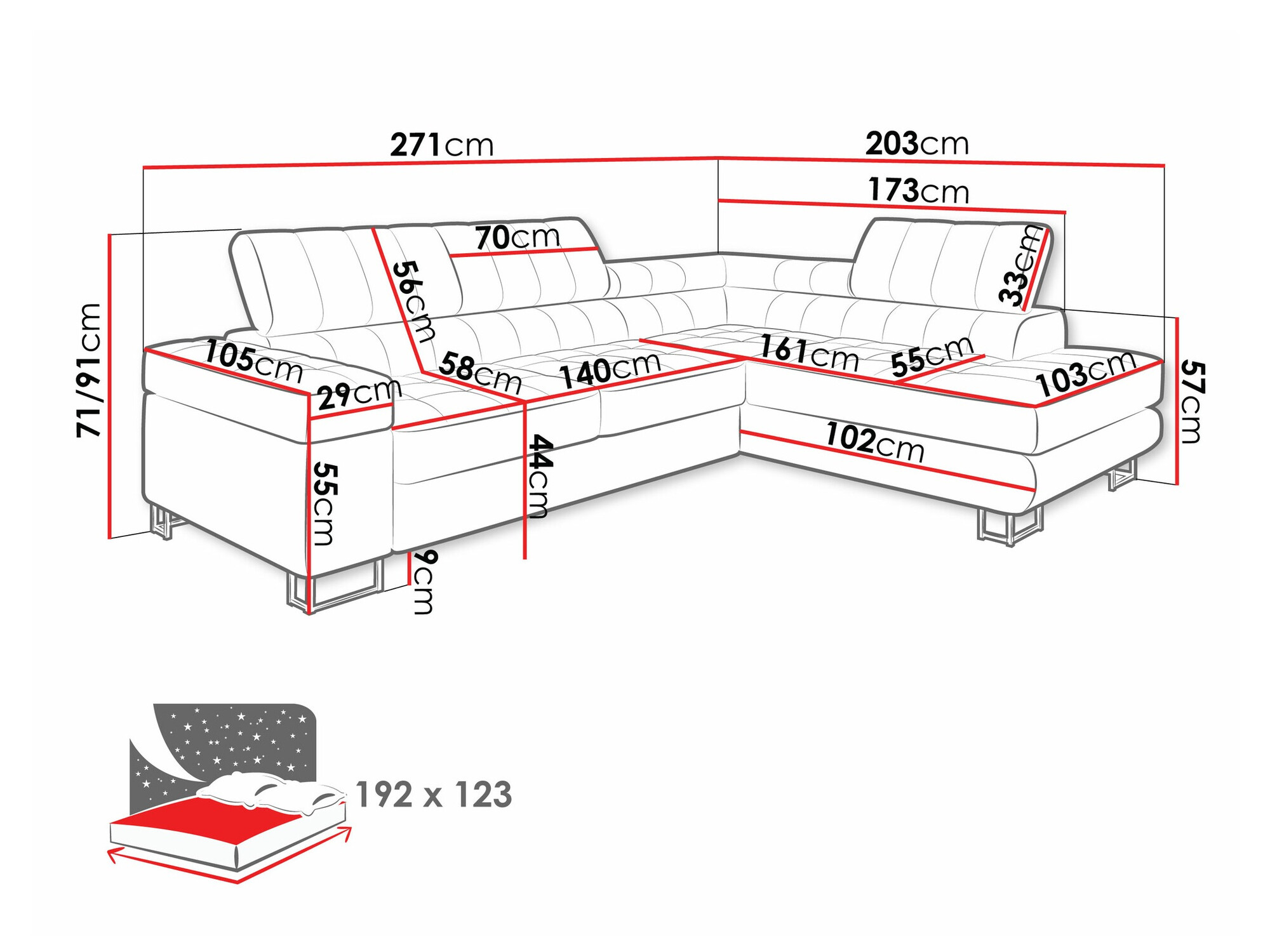 Hoekbank Comfivo 232 (Coral 65)