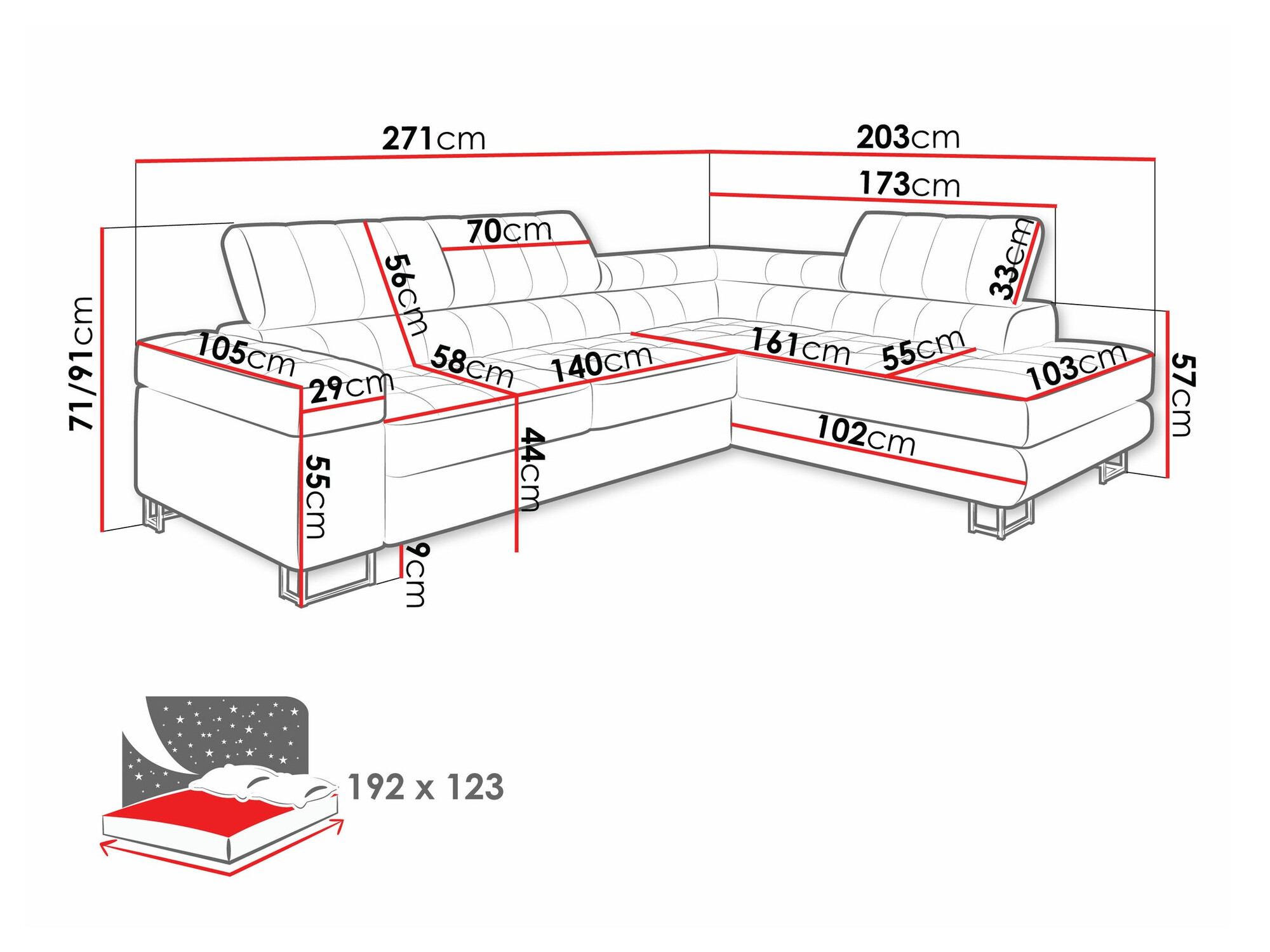 Hoekbank Comfivo 232 (Flow 06)