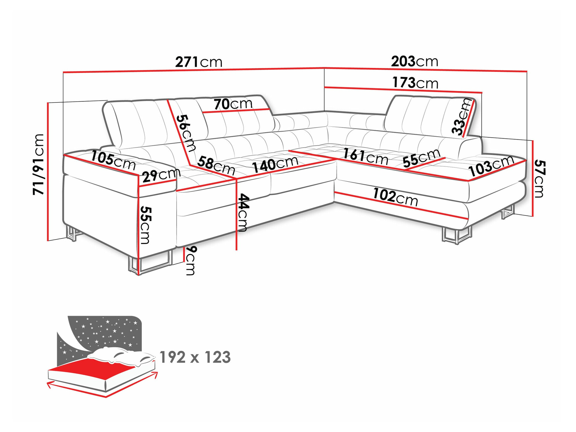 Hoekbank Comfivo 232 (Magic Velvet 2217)