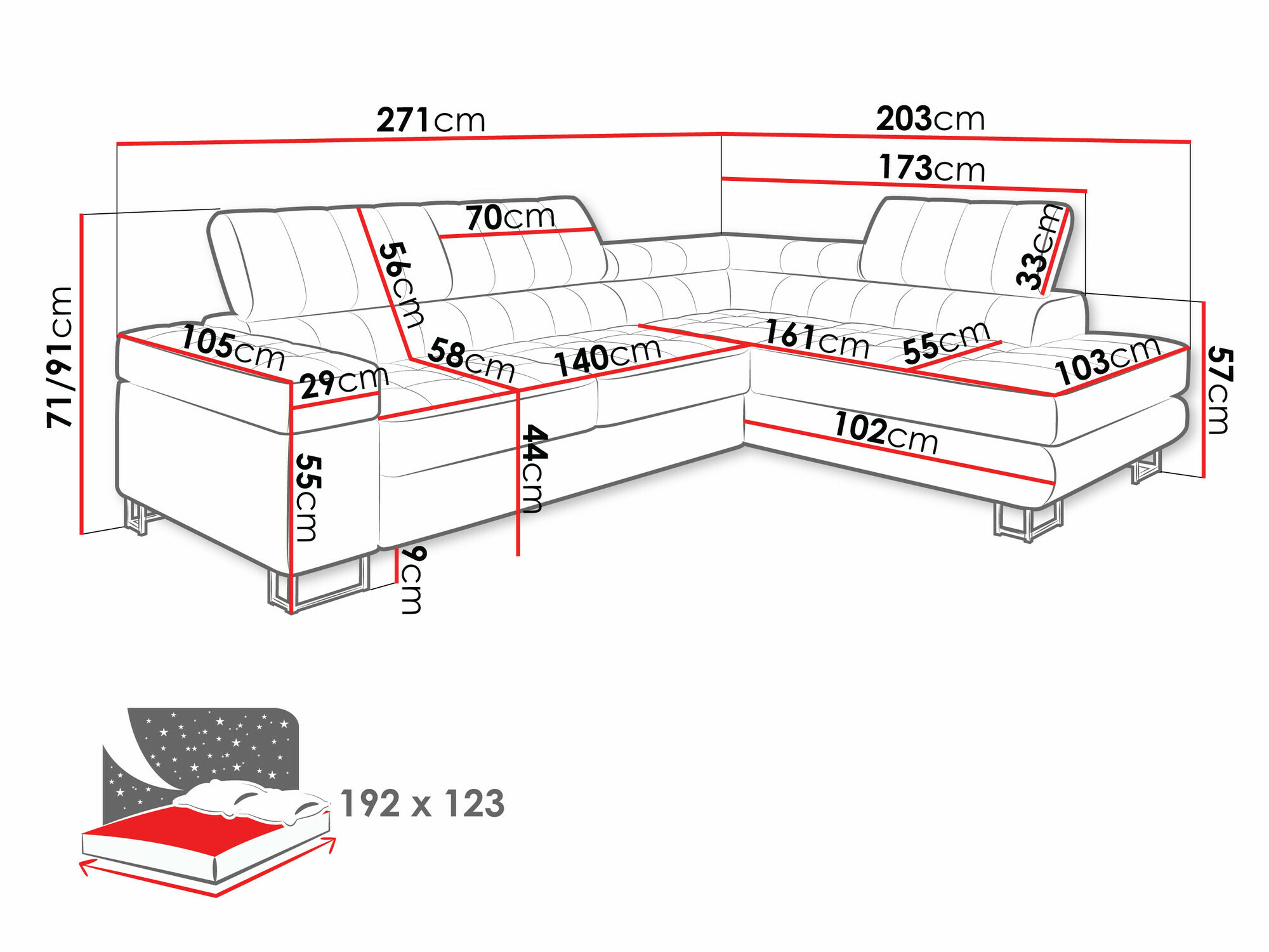 Hoekbank Comfivo 232 (Zetta 291)