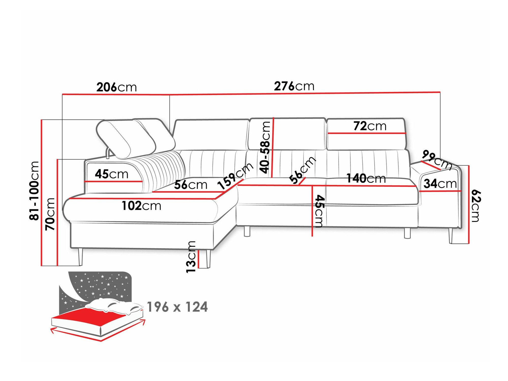 Hoekbank Comfivo 446 (Coral 45)