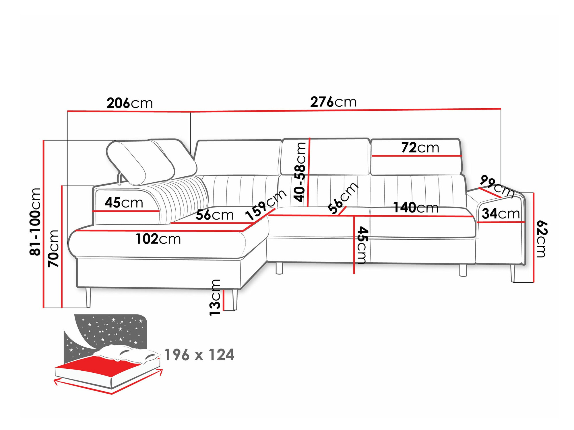 Hoekbank Comfivo 446 (Coral 75)