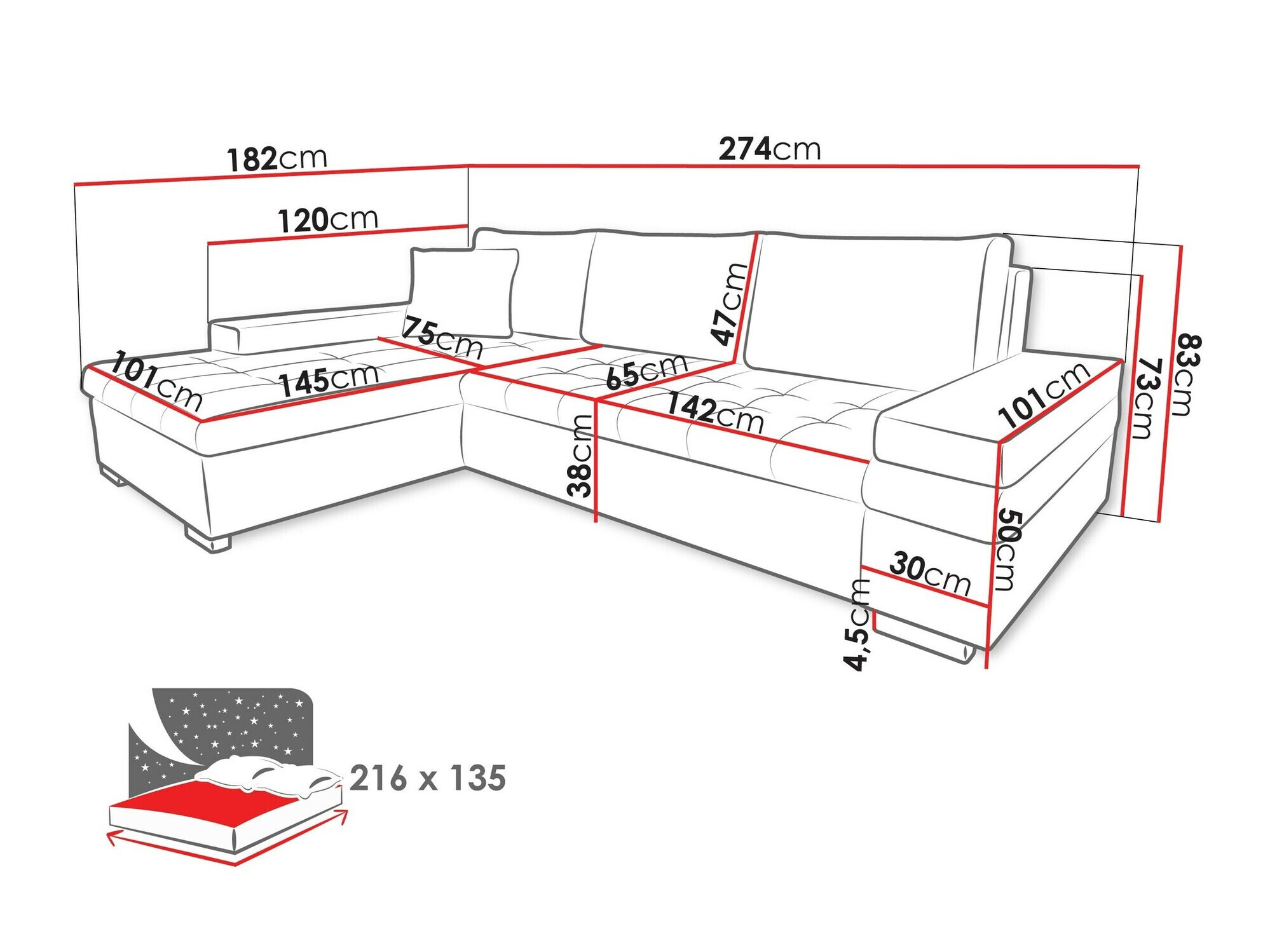 Hoekbank Comfivo 121 (Magic Velvet 2225)