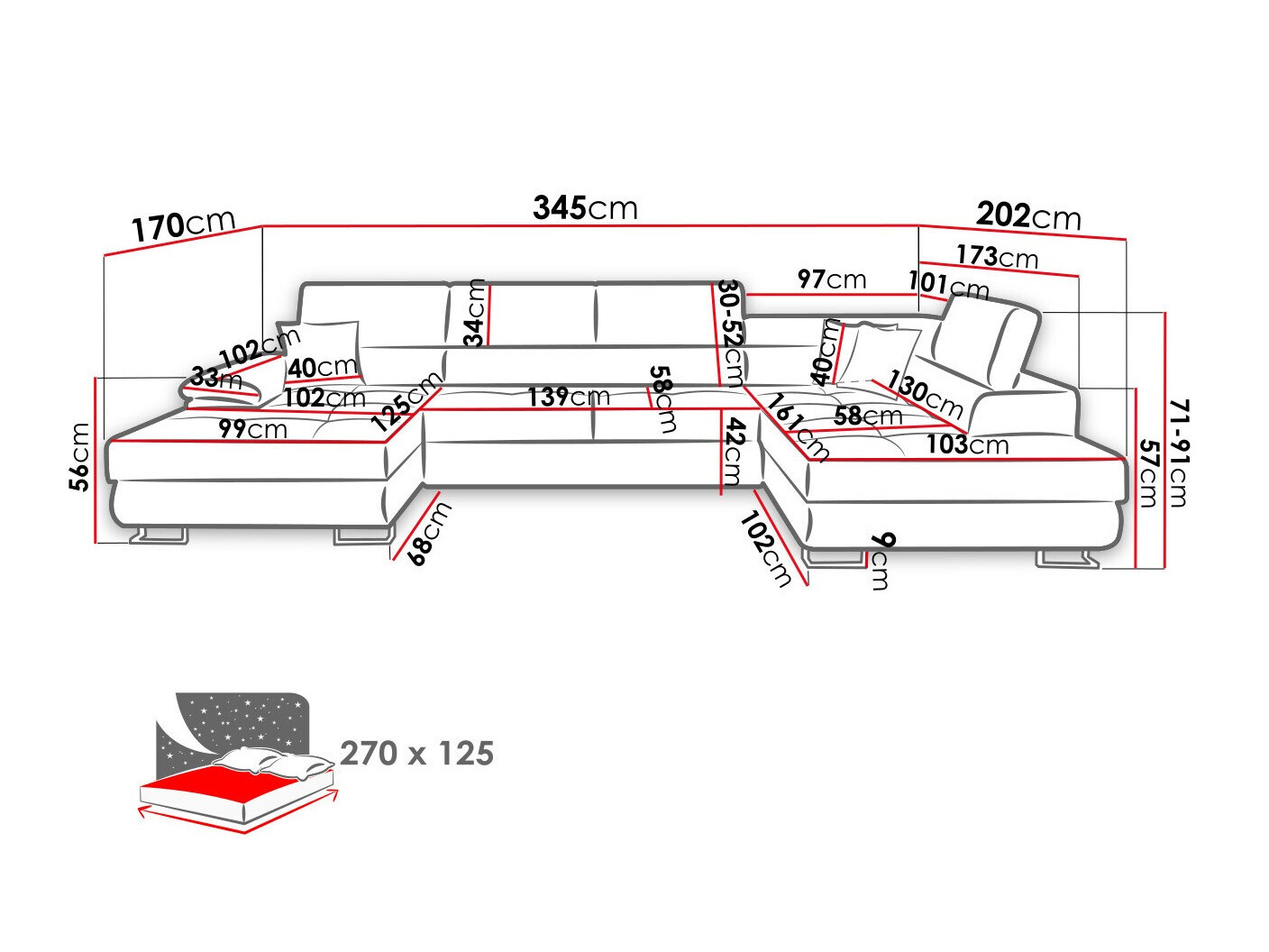 Hoekbank Comfivo 190 (Kronos 19)