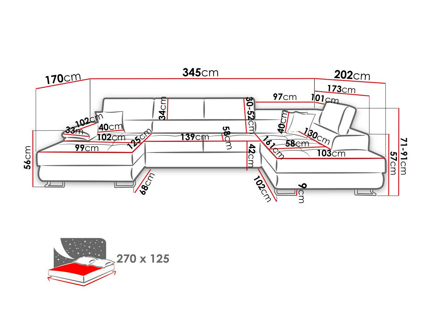 Hoekbank Comfivo 190 (Kronos 19)