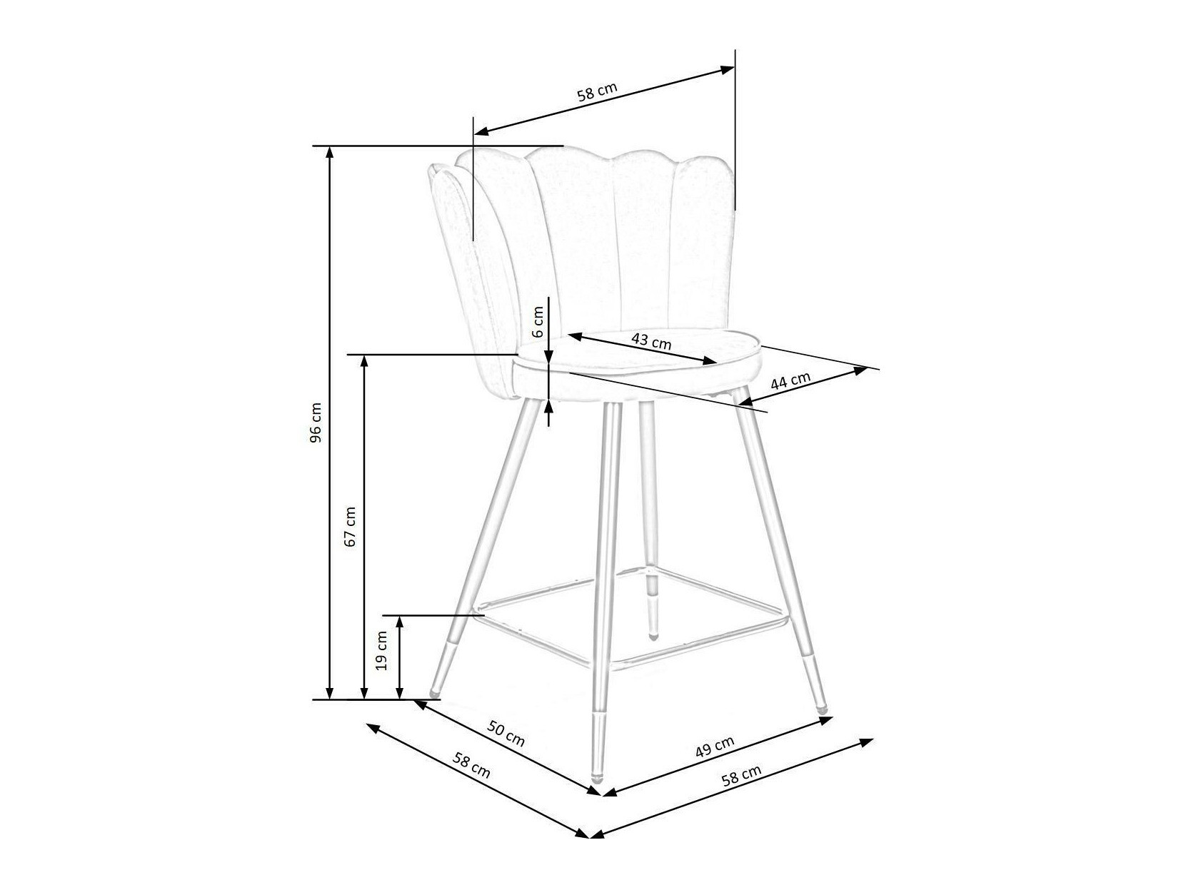 Barkruk Houston 1287 (Grijs)