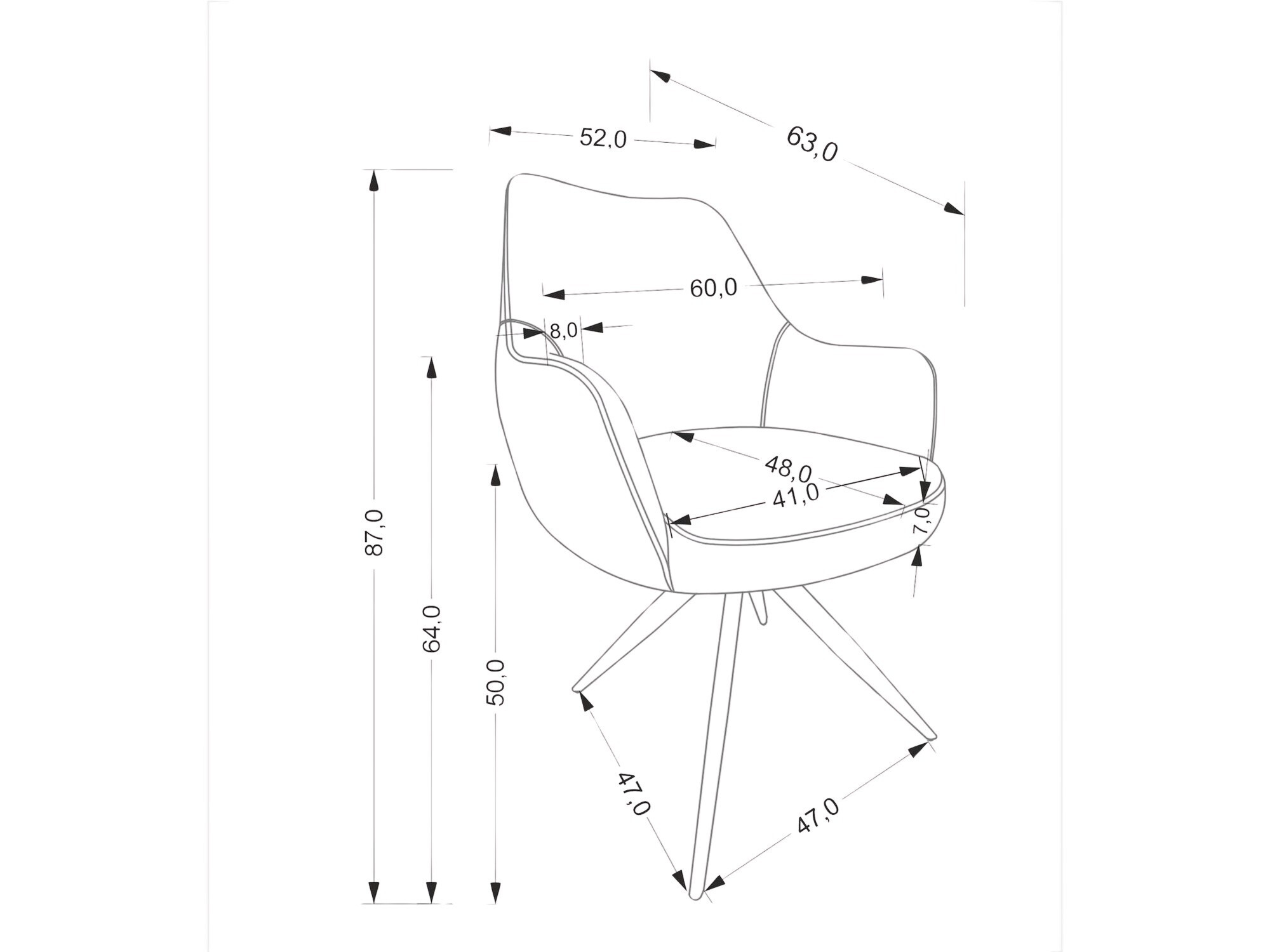 Stoel Houston 1938 (Grijs)