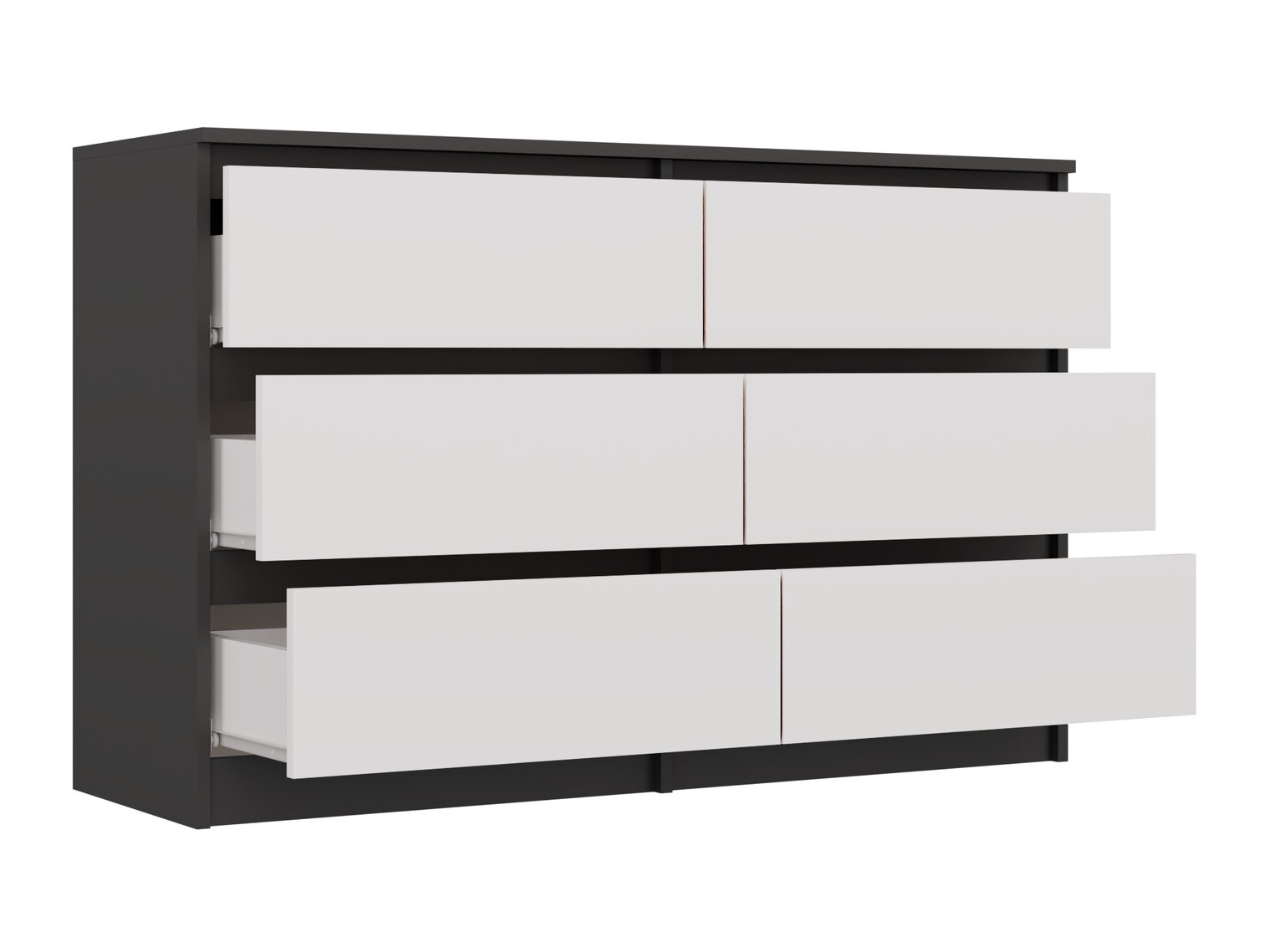 Ladekast Elbvelu 103 (Antraciet + Wit)