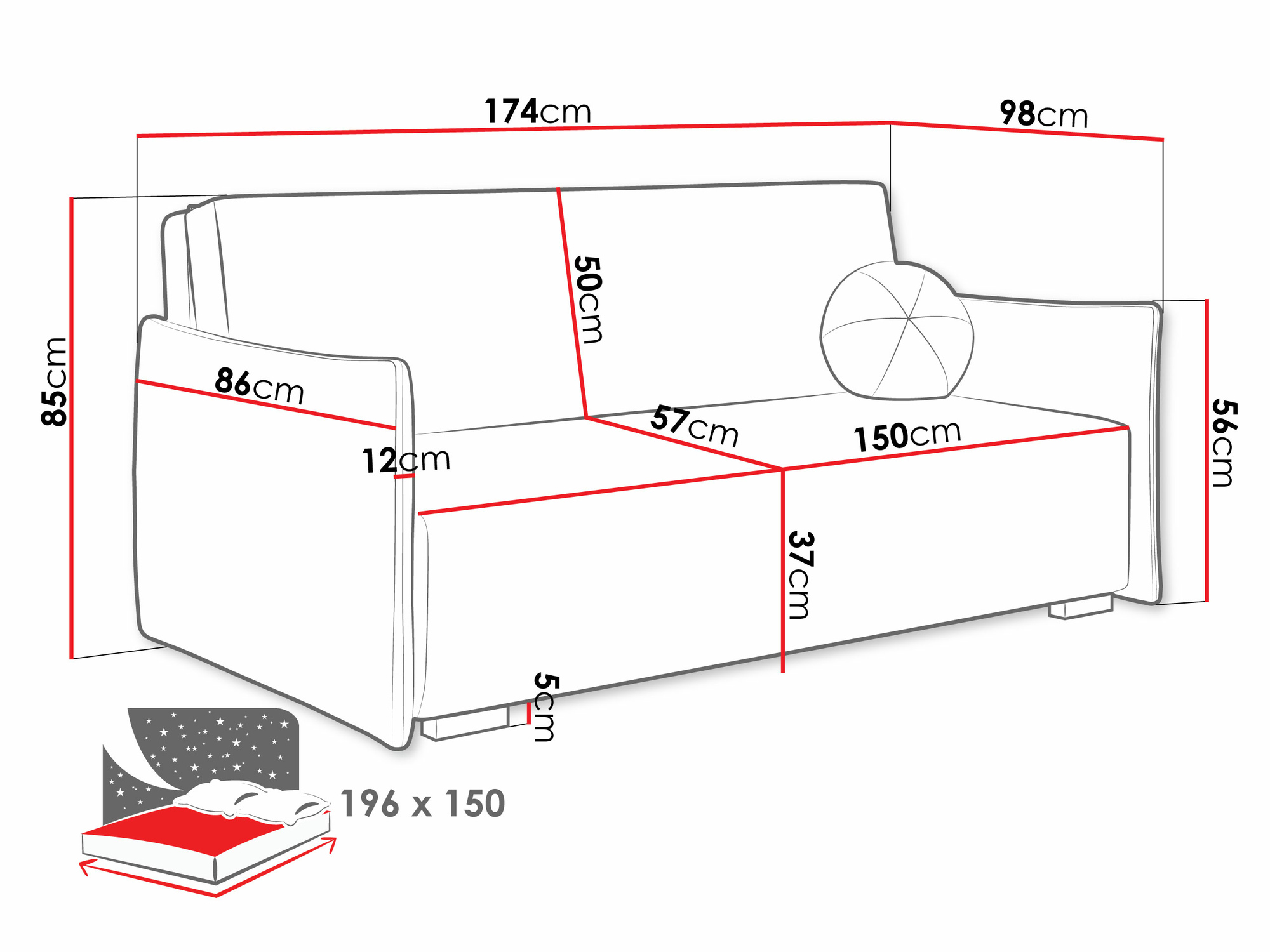 Slaapbank Columbus 219 (Soul 8)