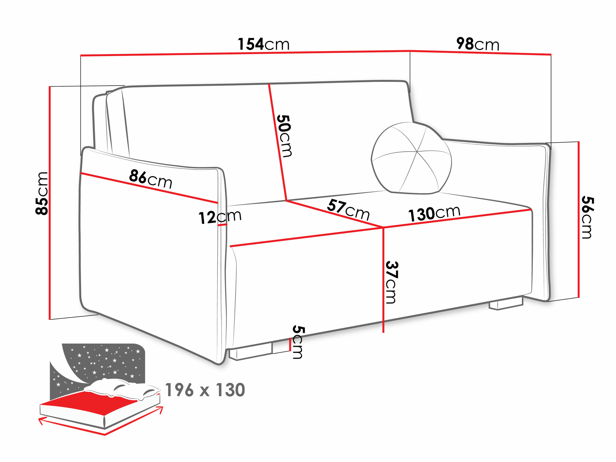 Slaapbank Columbus 220 (Soul 3)