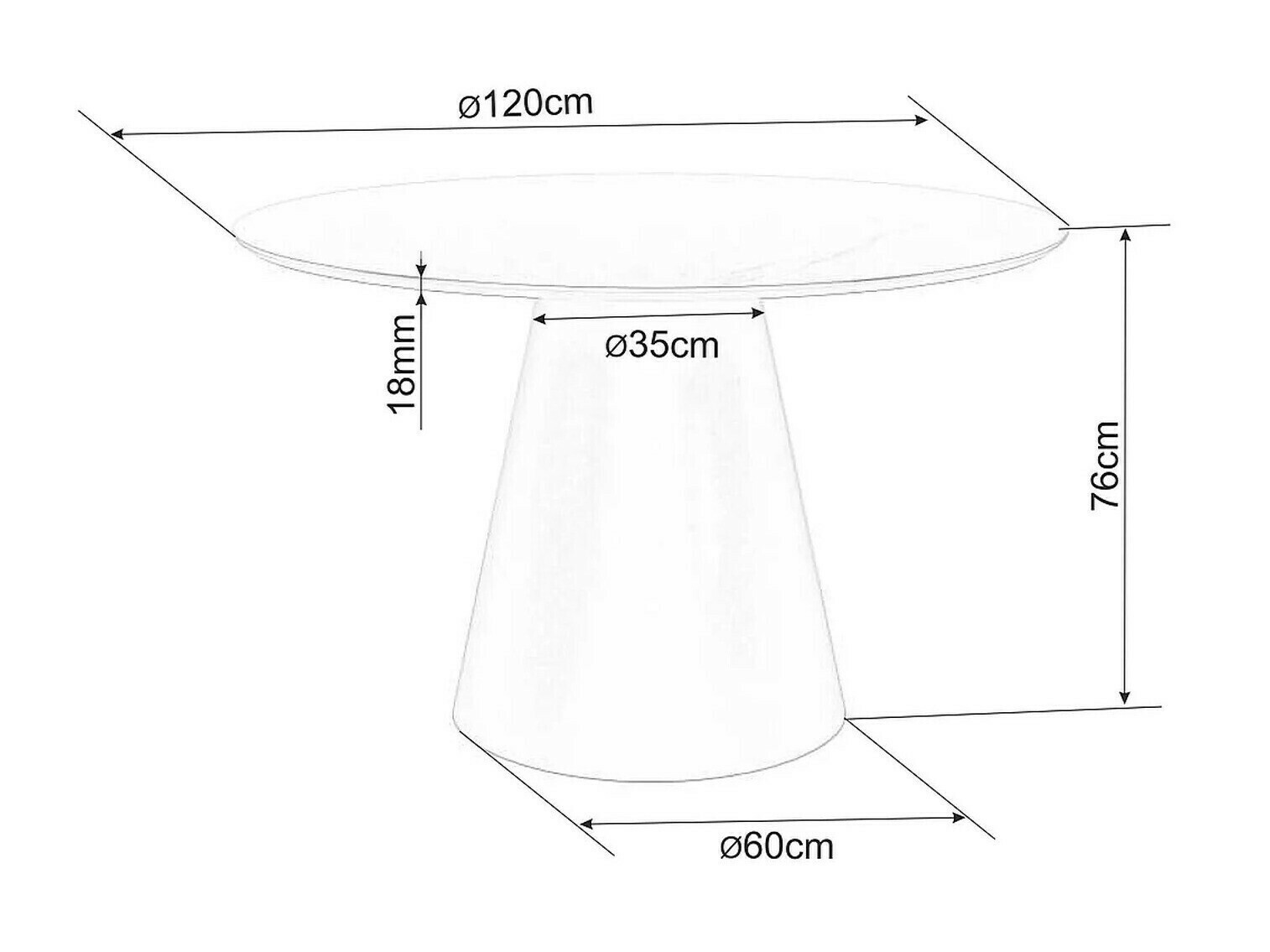 Tafel Detroit 137 (Eiken + Zwart)