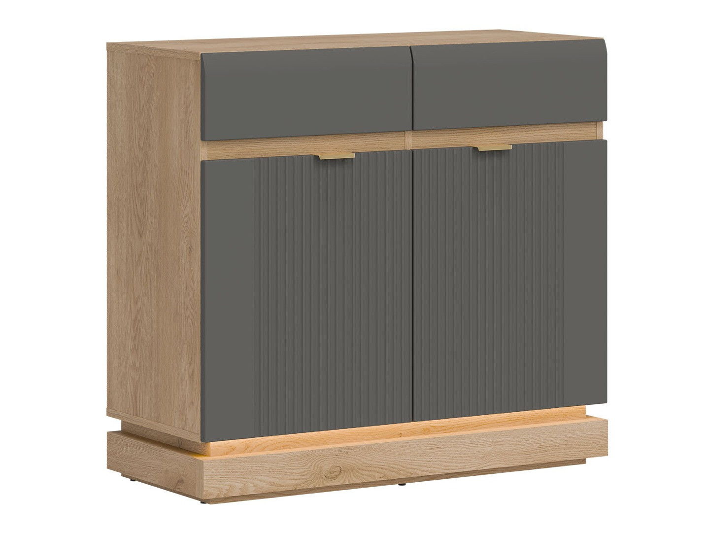 Ladekast Teselbu 102 (Grijs + Eiken)