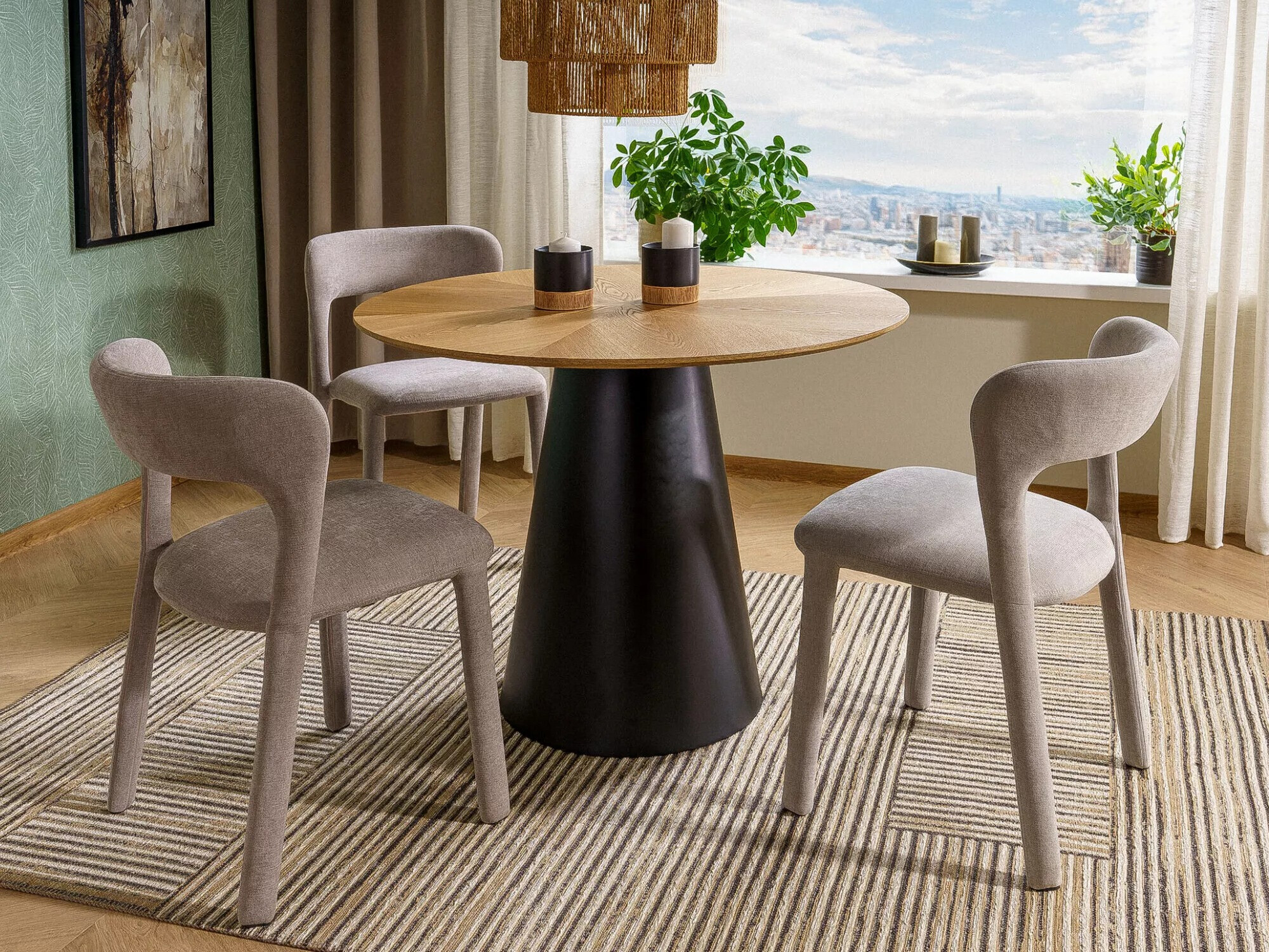 Tafel Detroit 733 (Eiken + Zwart)