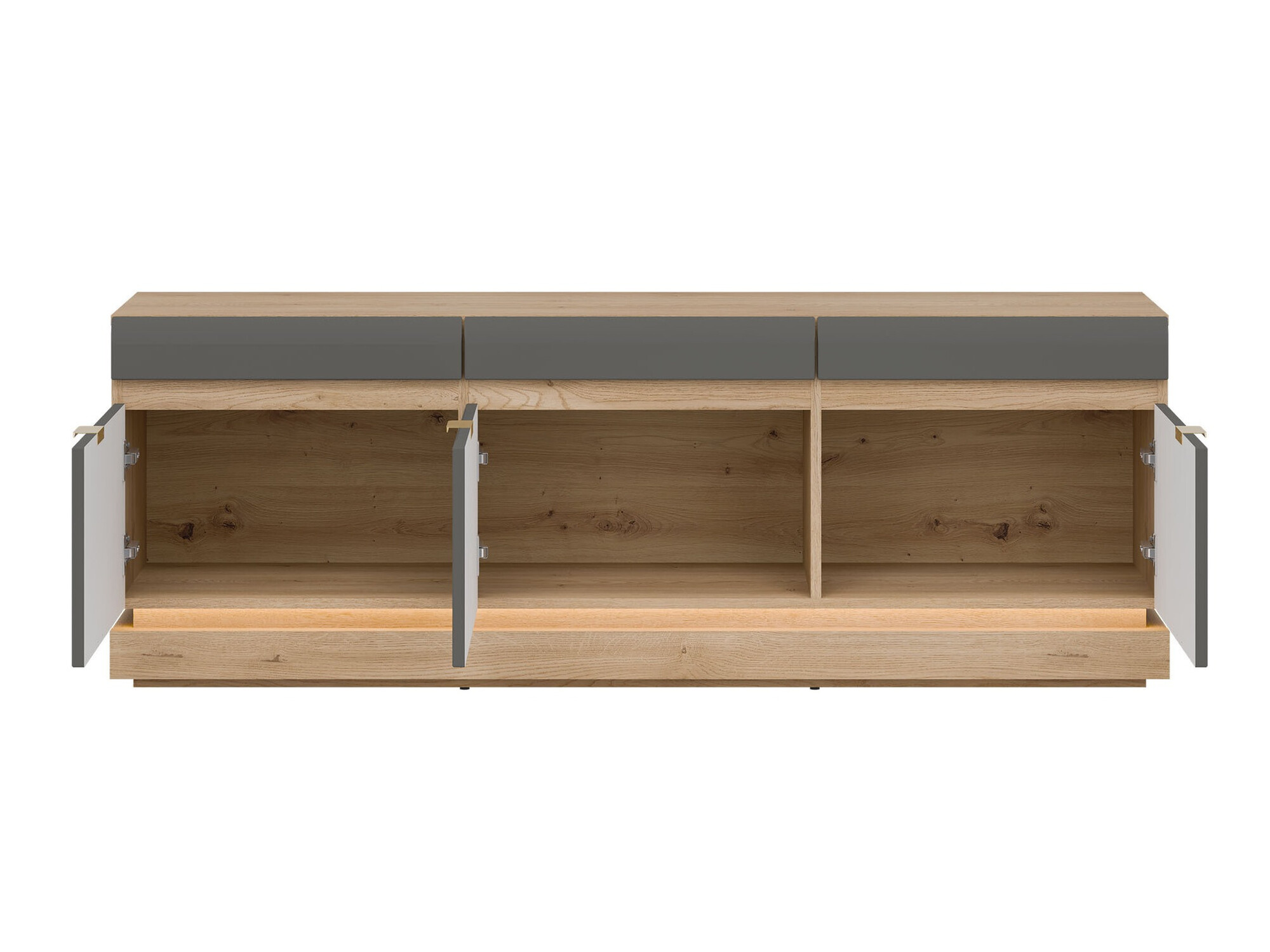TV-meubel Teselbu 100 (Grijs + Torro Eik)