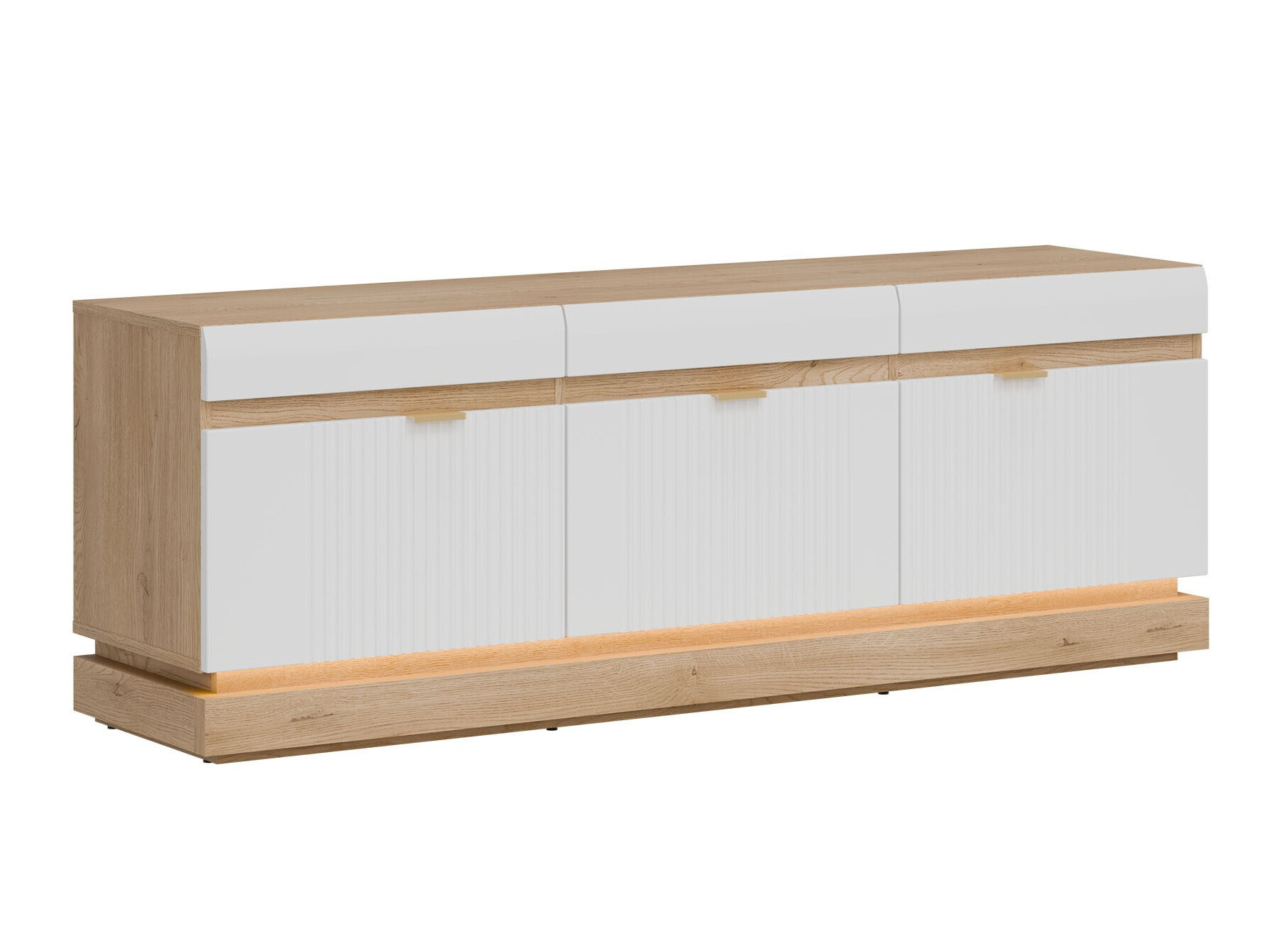 TV-meubel Teselbu 100 (Wit + Torro Eik)