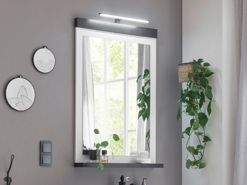 Badkamer spiegel Cirtale 135 (Gebleekt grenen + Antraciet)