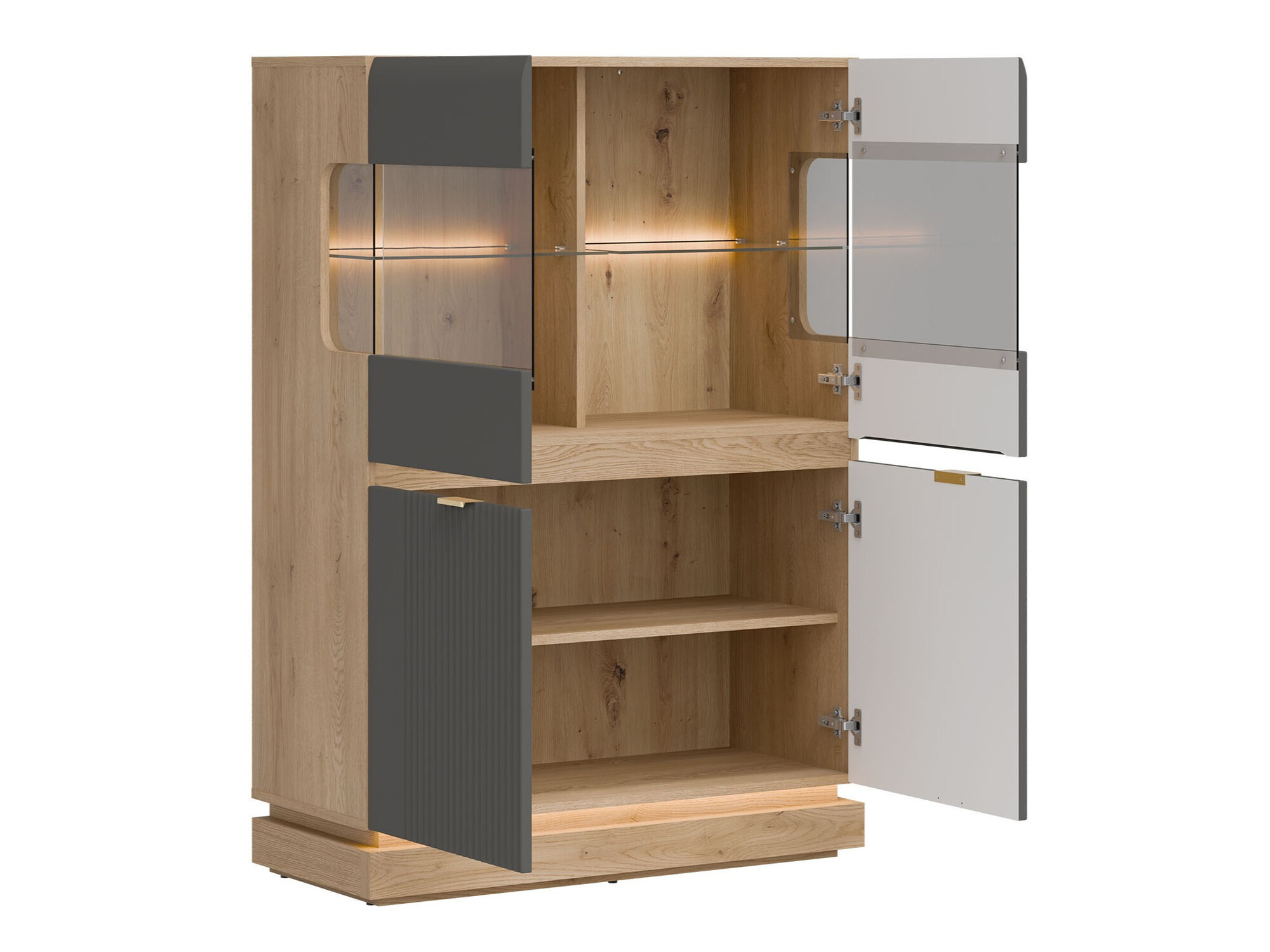 Dressoir Teselbu 105 (Grijs + Eiken)