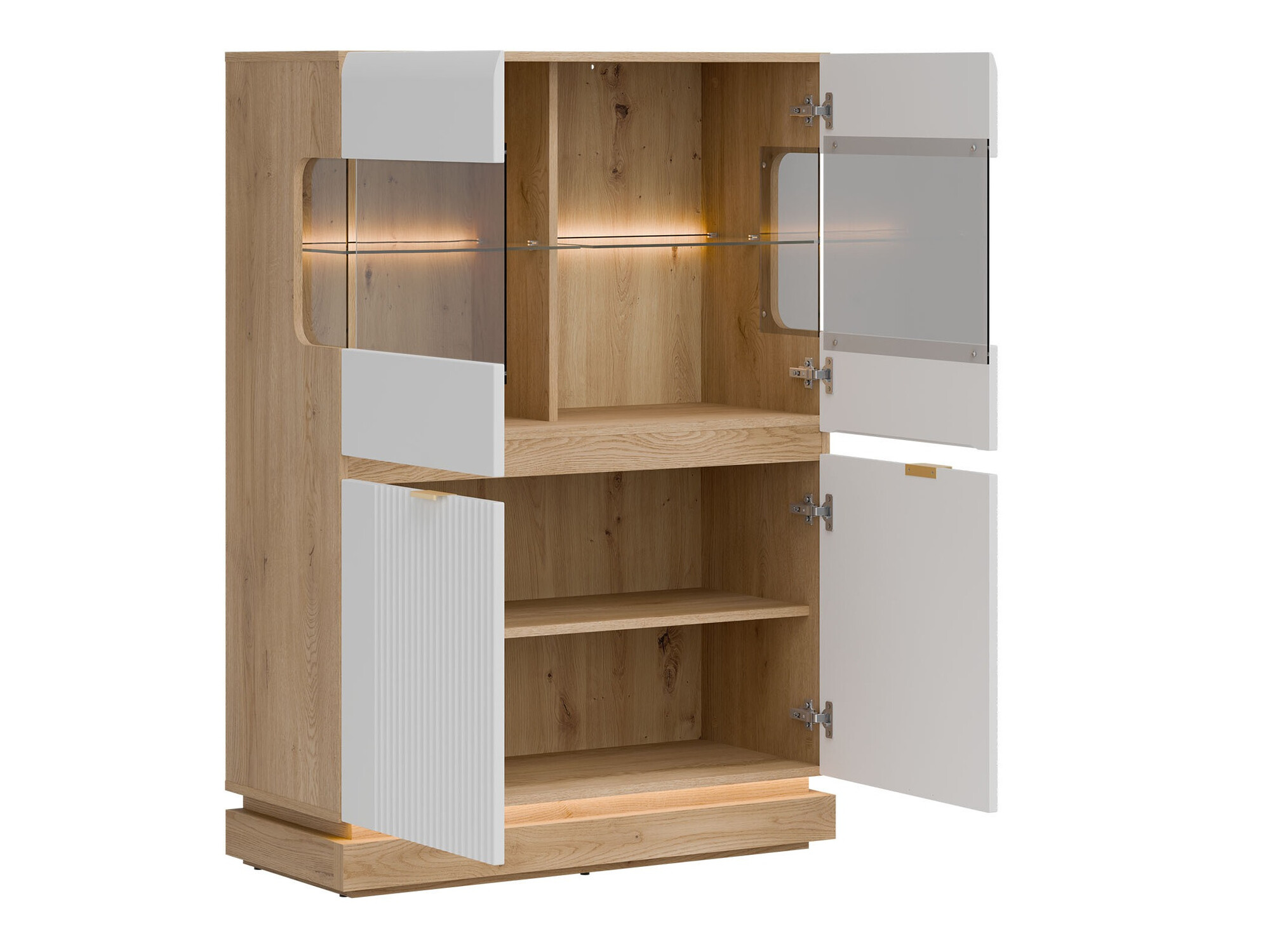 Dressoir Teselbu 105 (Wit + Eiken)