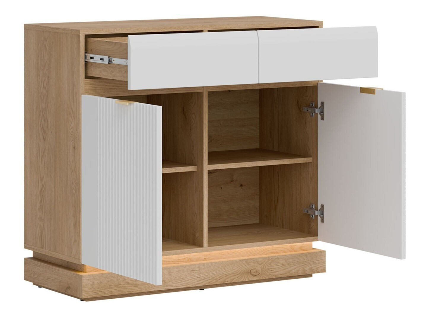 Ladekast Teselbu 102 (Wit + Eiken)