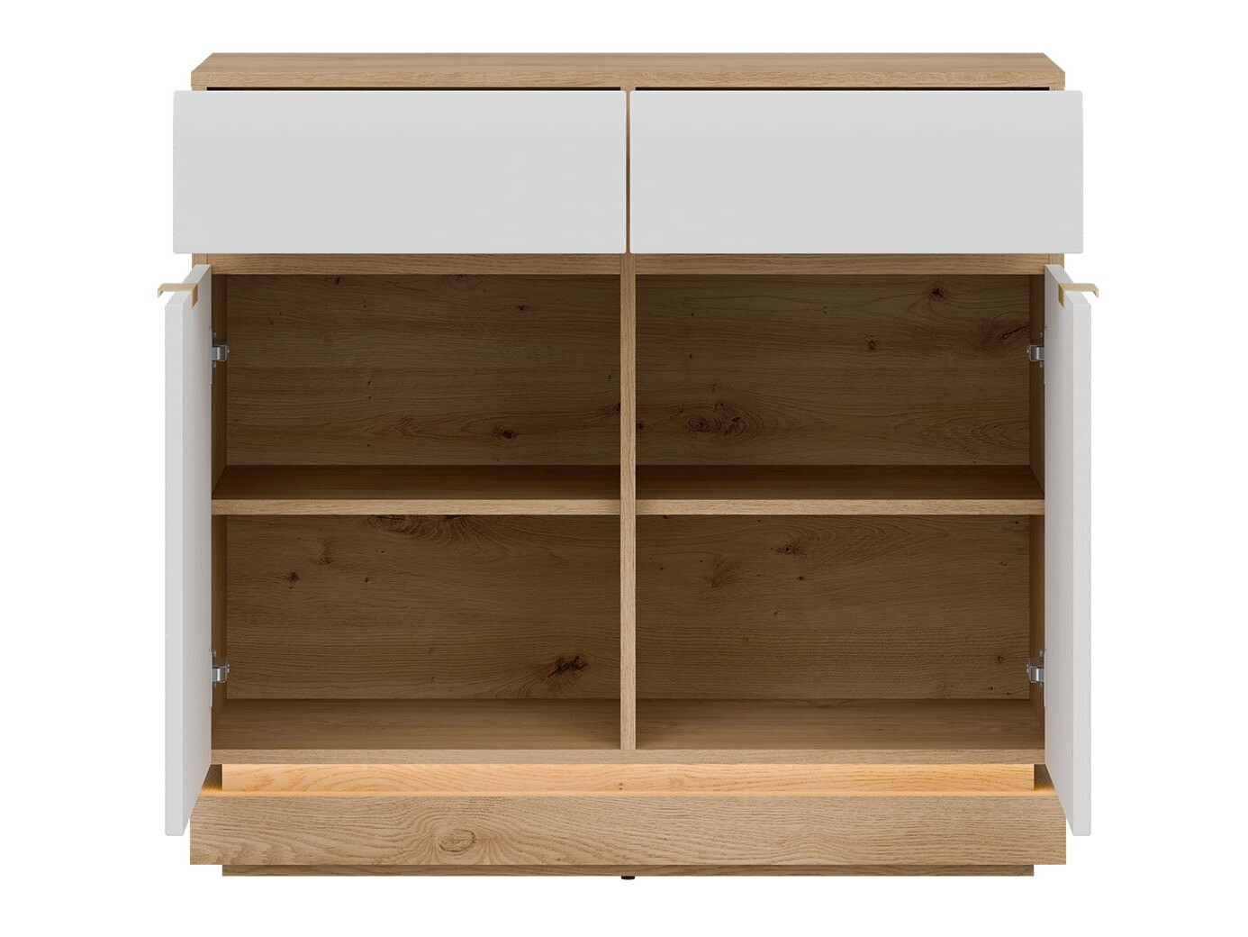 Ladekast Teselbu 102 (Wit + Eiken)