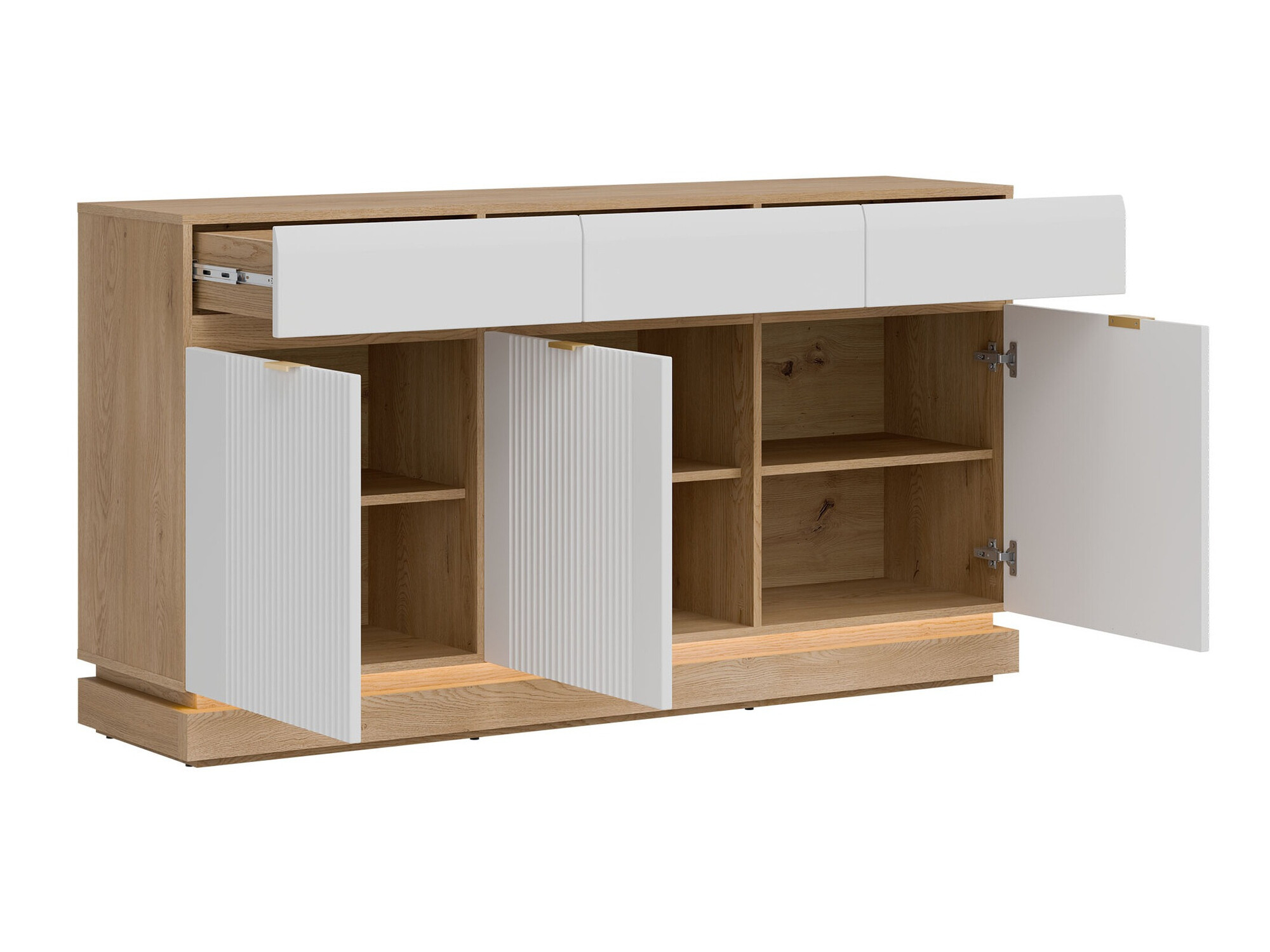 Ladekast Teselbu 104 (Wit + Eiken)