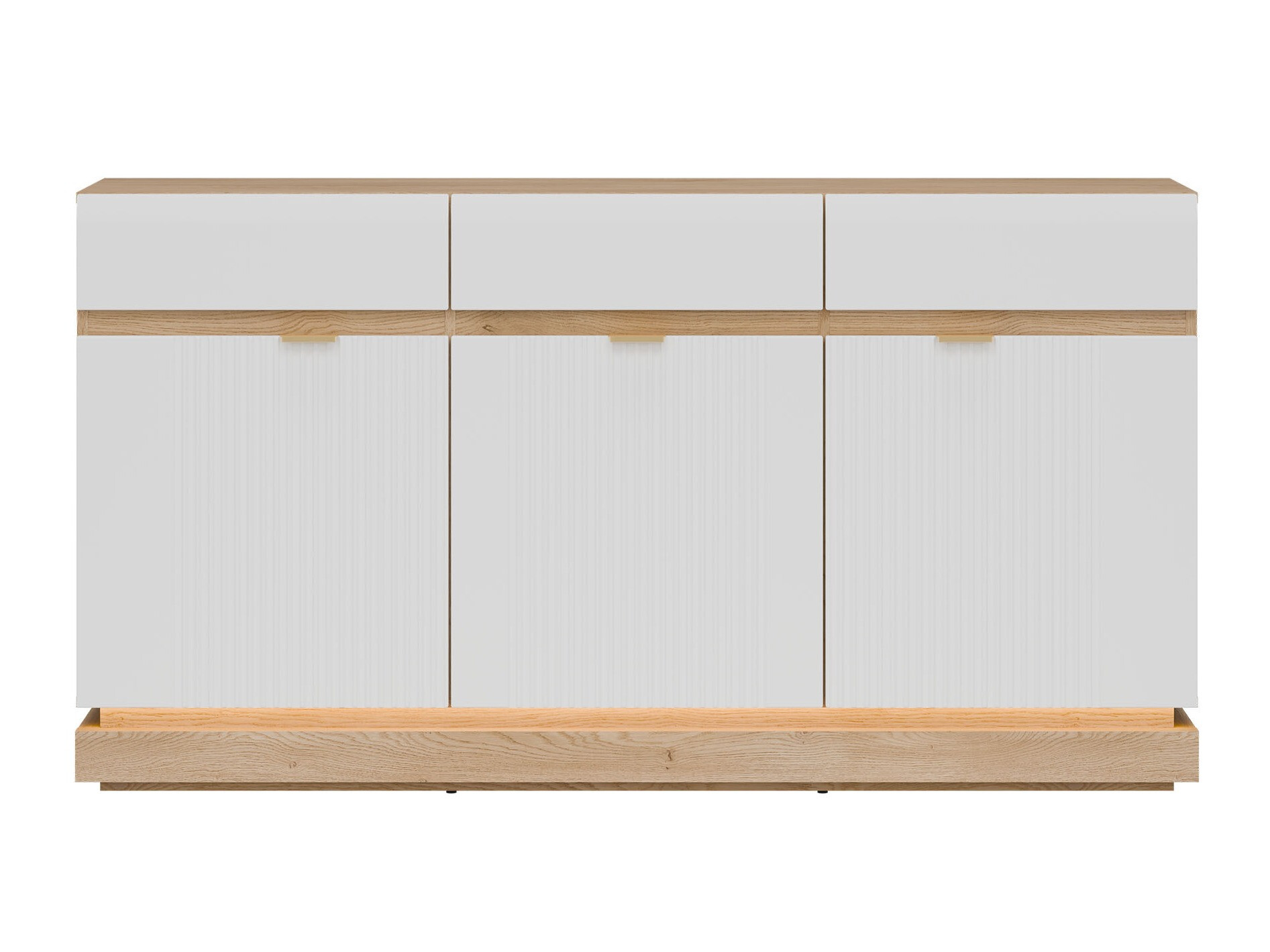 Ladekast Teselbu 104 (Wit + Eiken)