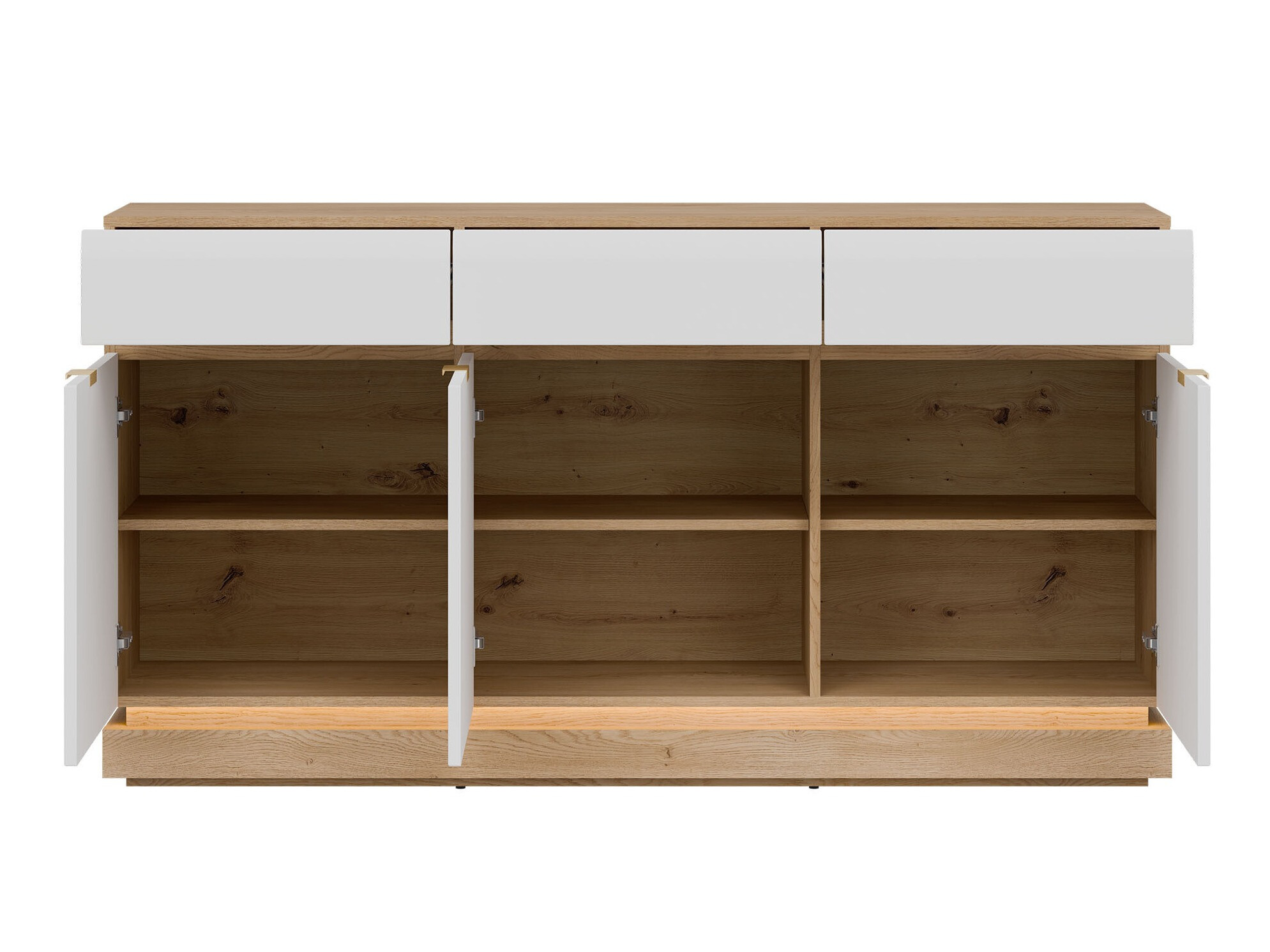 Ladekast Teselbu 104 (Wit + Eiken)