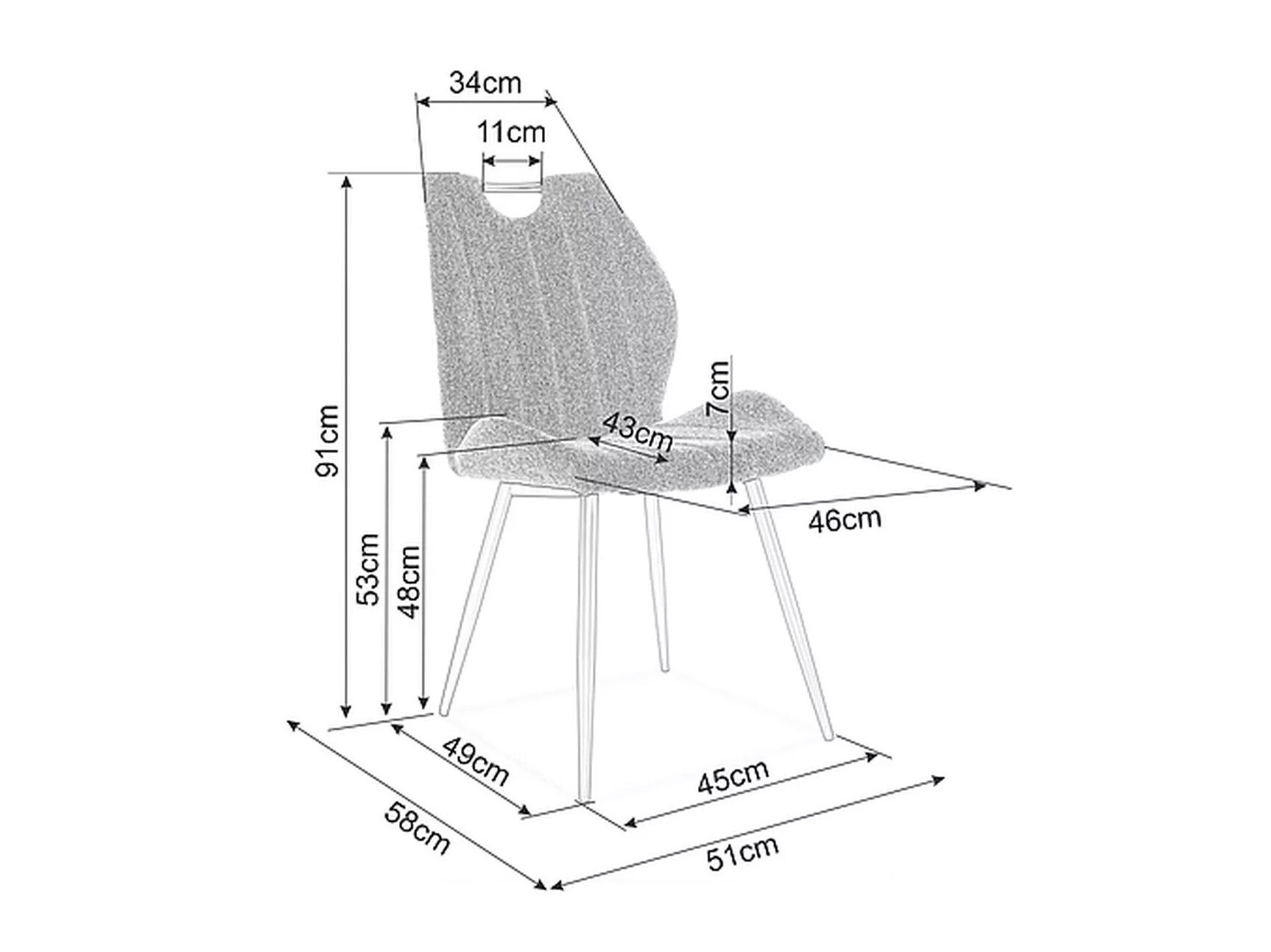 Stoel Detroit 735 (Donkergrijs)