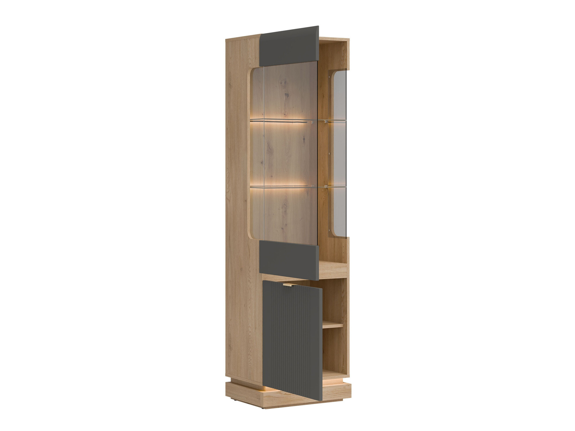 Boekenkast Teselbu 109 (Grijs + Eiken)