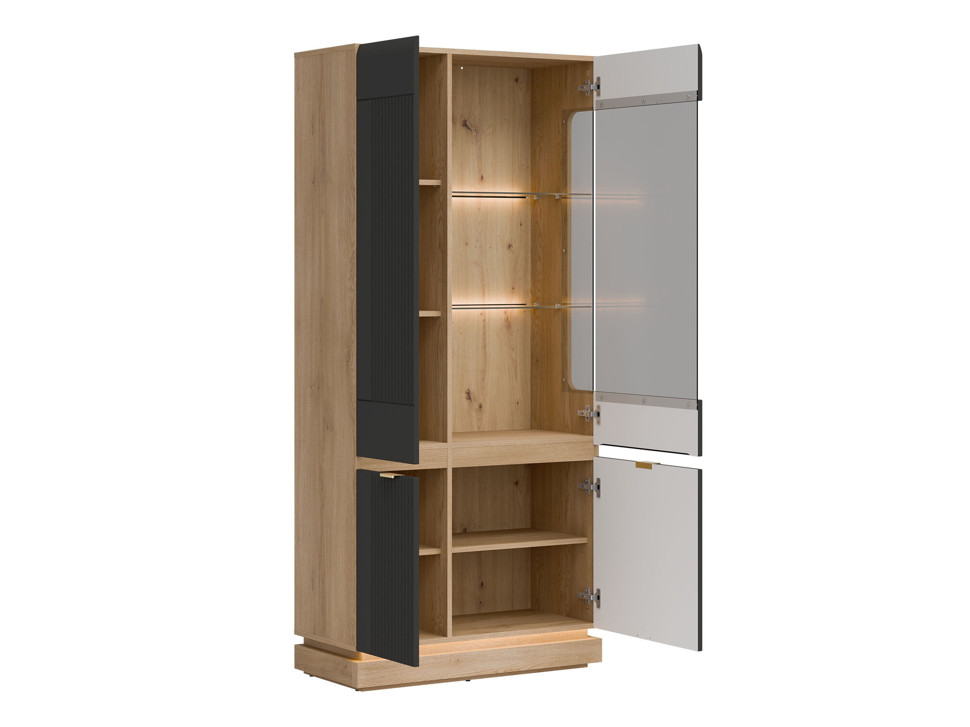 Boekenkast Teselbu 111 (Antraciet + Eiken)