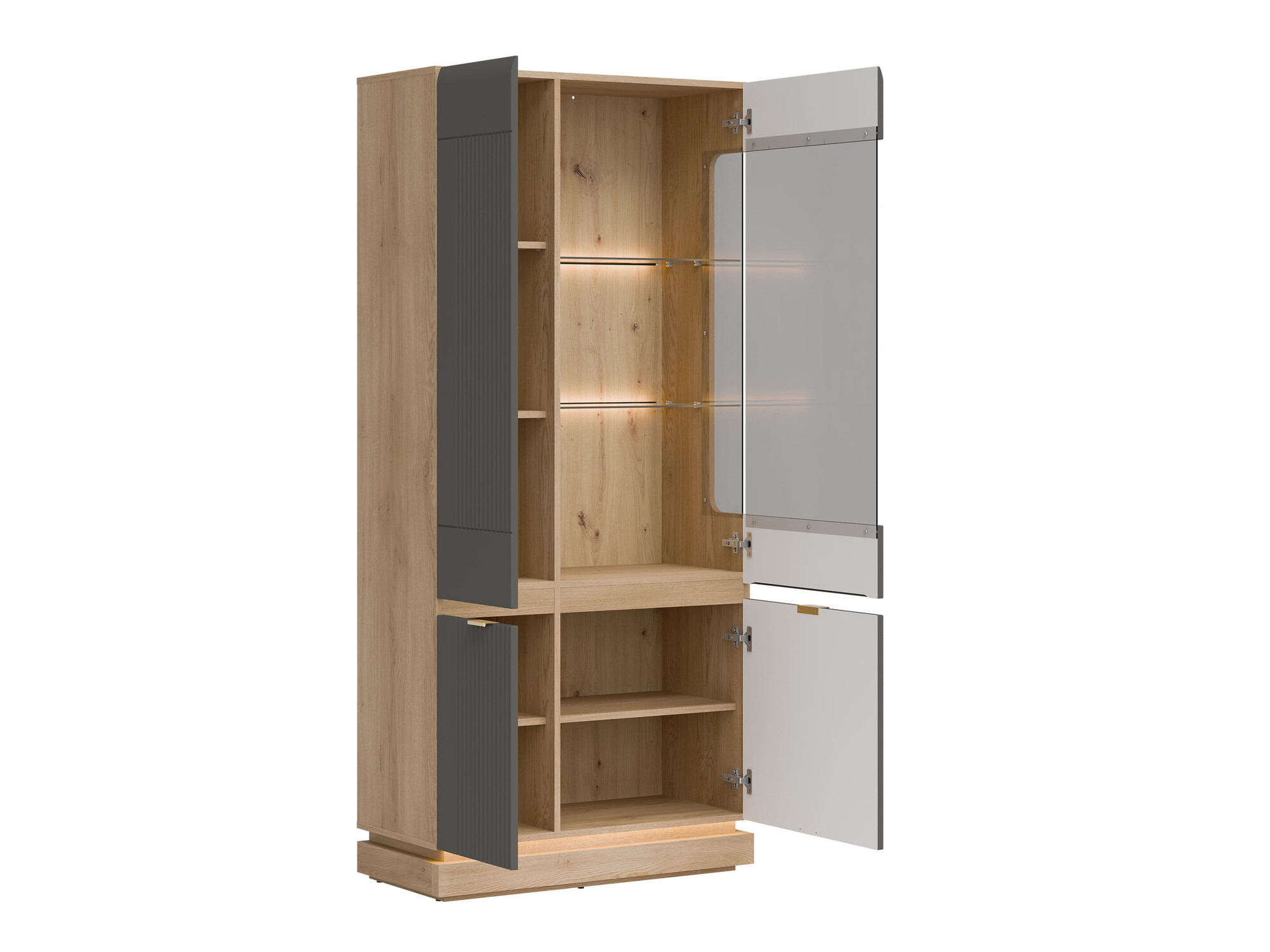 Boekenkast Teselbu 111 (Grijs + Eiken)