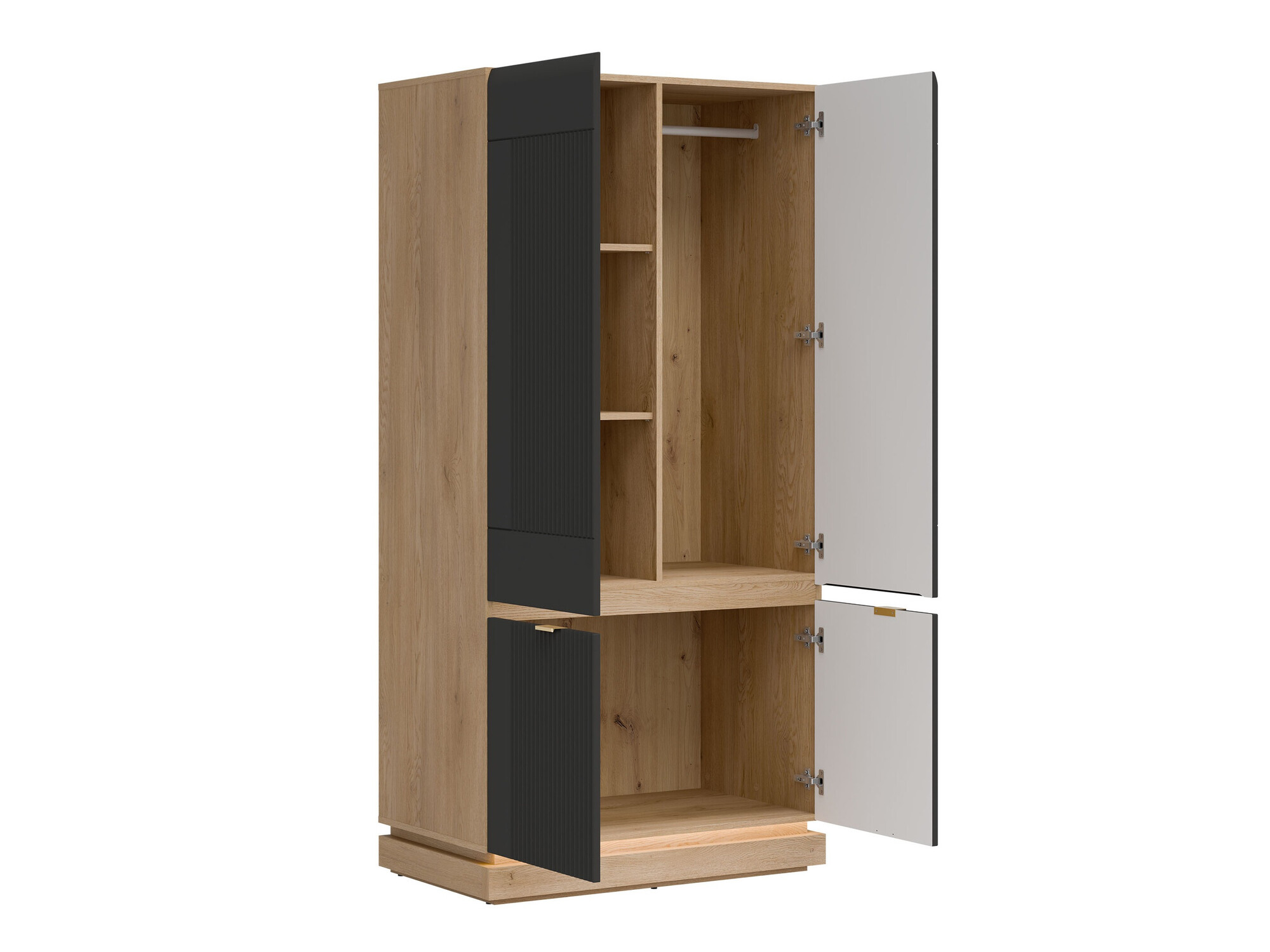 Kledingkast Teselbu 113 (Antraciet + Eiken)