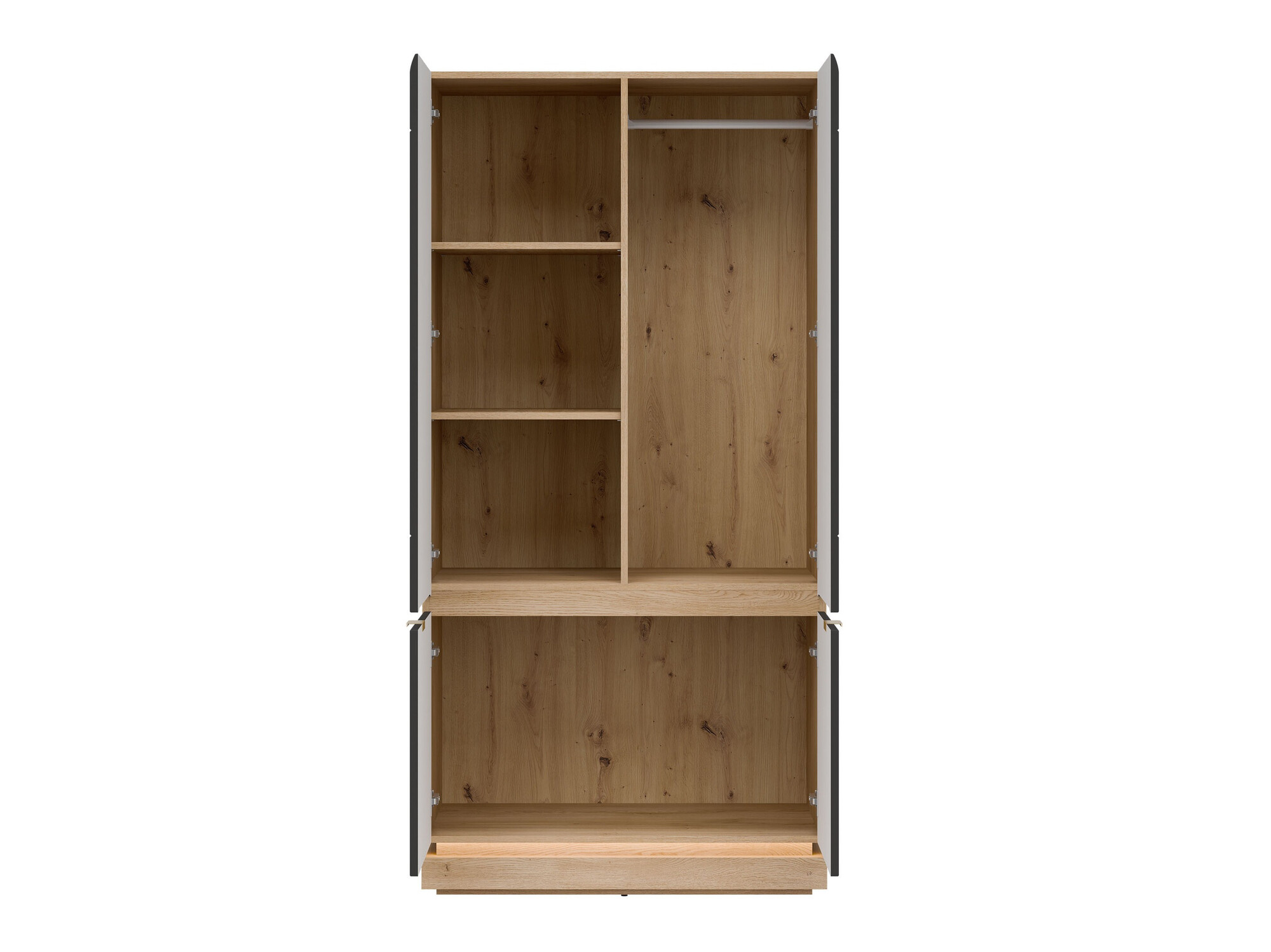 Kledingkast Teselbu 113 (Antraciet + Eiken)