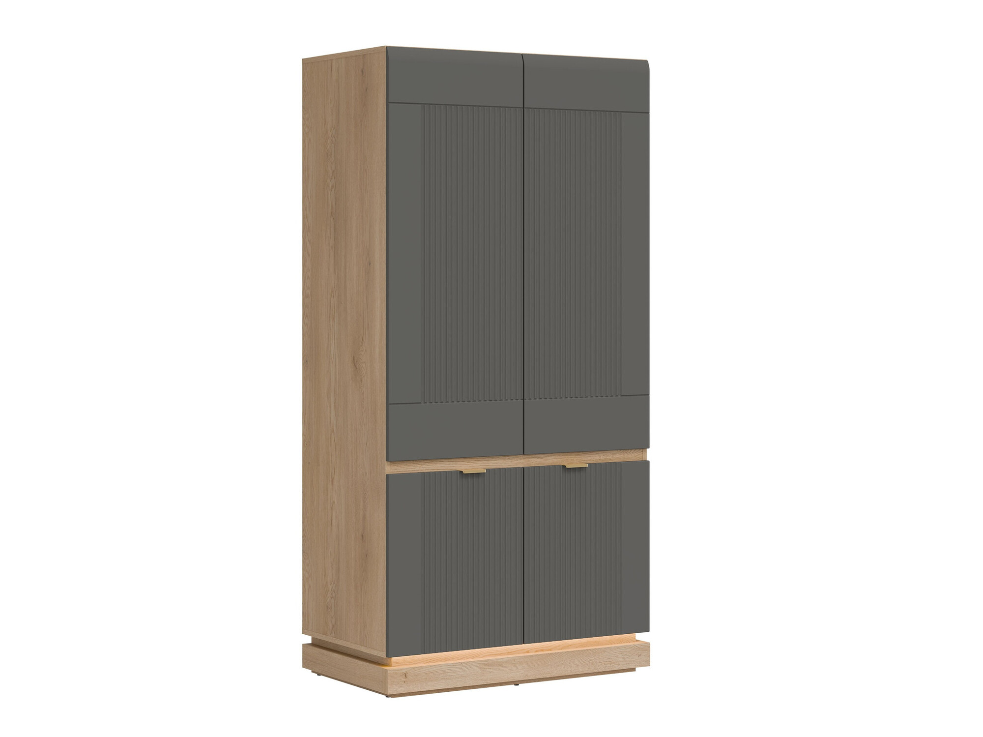 Kledingkast Teselbu 113 (Grijs + Eiken)