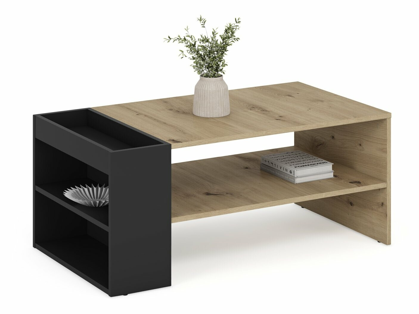 Salontafel Houston 1946 (Zwart + Artisan eiken)