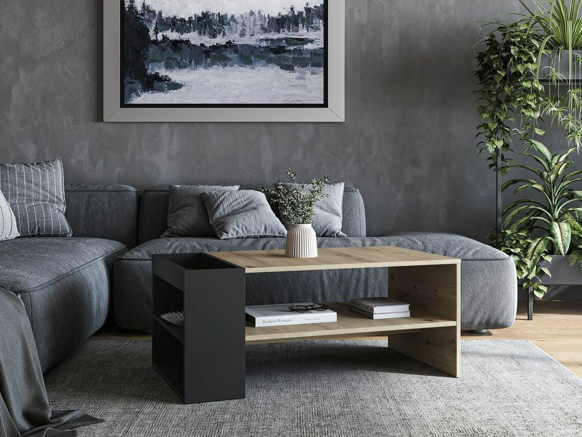 Salontafel Houston 1946 (Zwart + Artisan eiken)