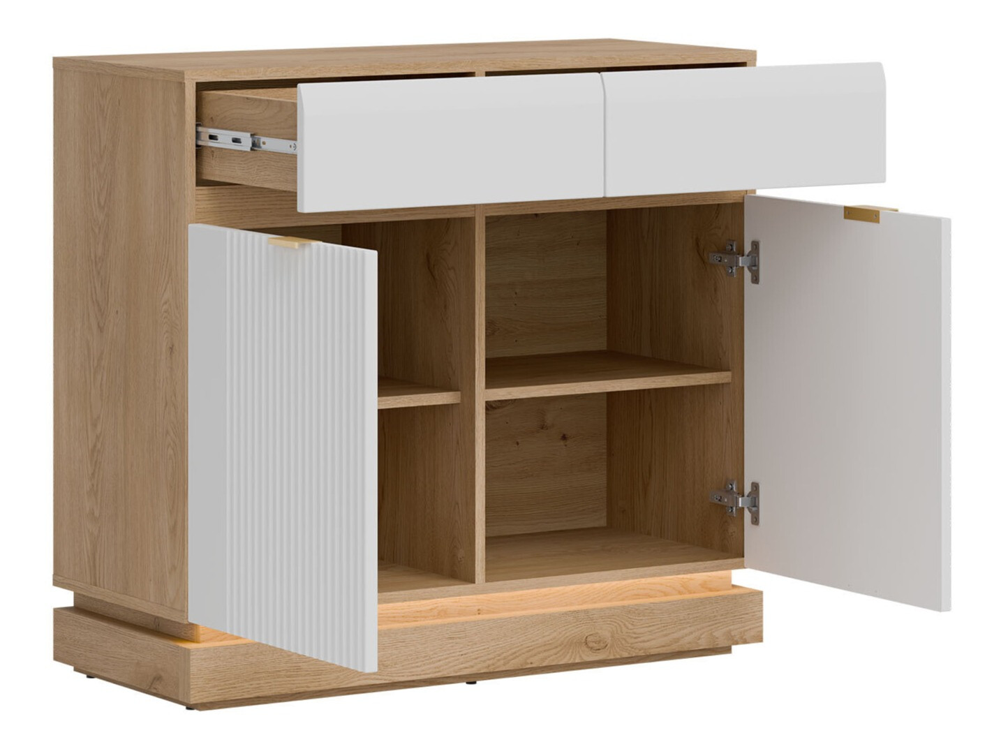 Slaapkamer set Teselbu 117 (Wit + Eiken)